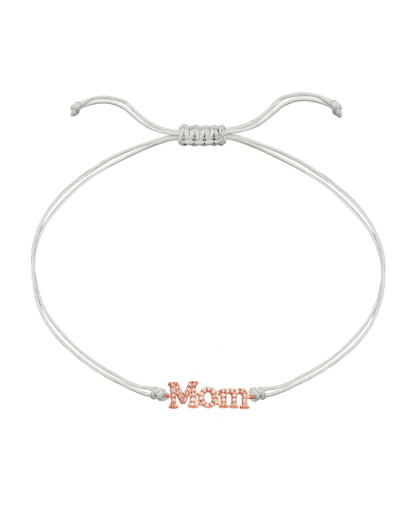 Mom String of Love - 14K Rose Gold Bracelets magal-dev Pearl Paved (+$120) 