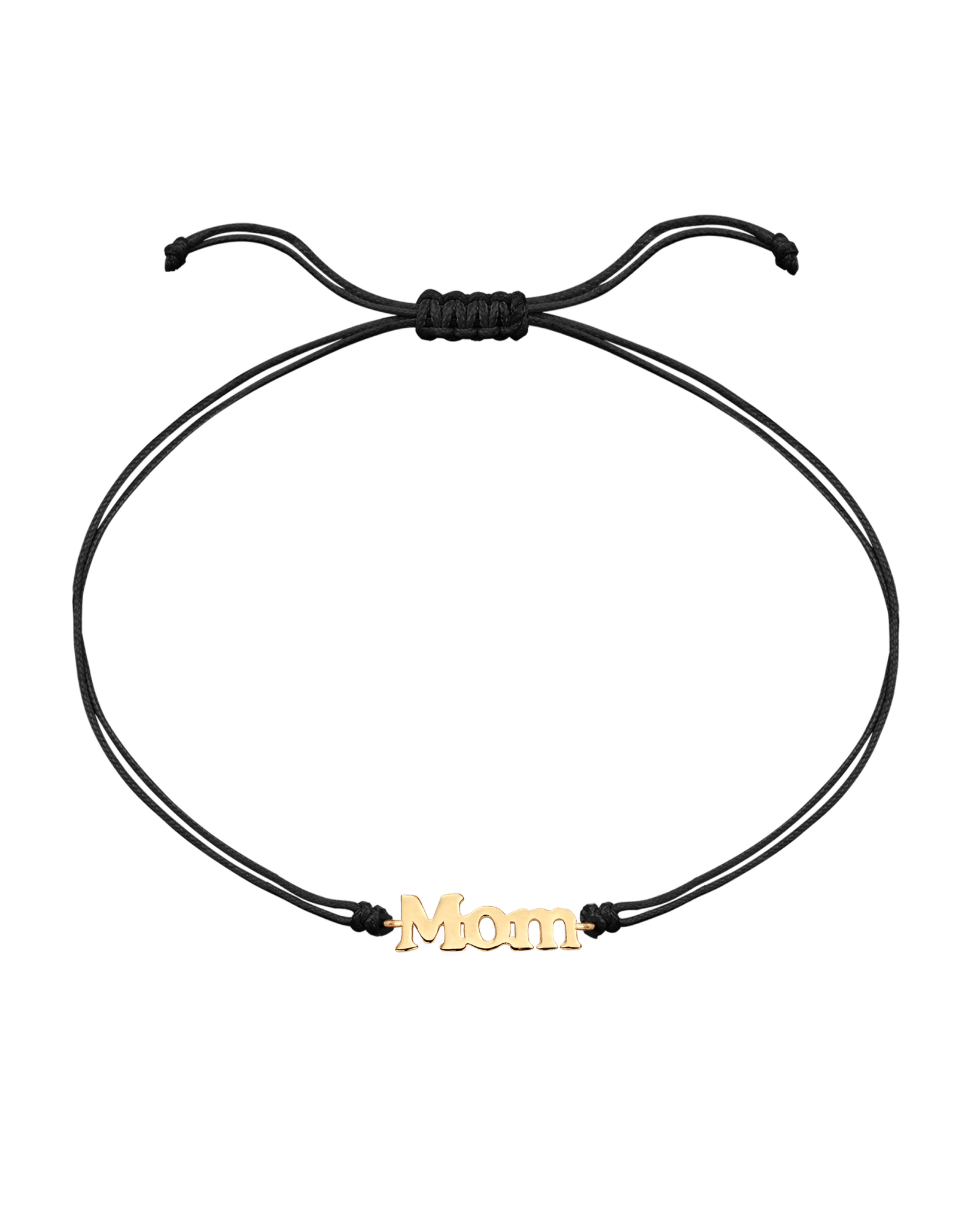 Mom String of Love - 14K Yellow Gold Bracelets magal-dev Black Non Paved 