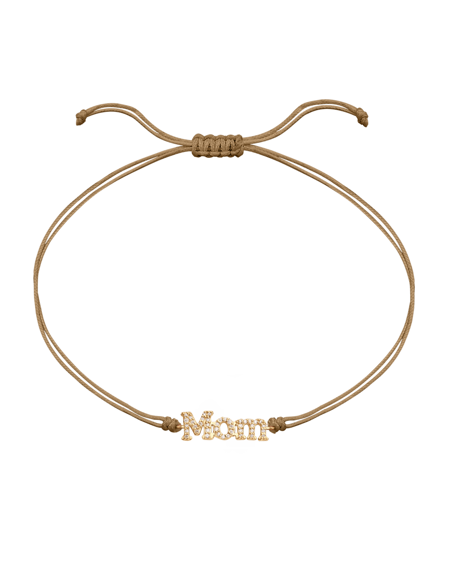 Mom String of Love - 14K Yellow Gold Bracelets magal-dev Camel Paved (+$120) 