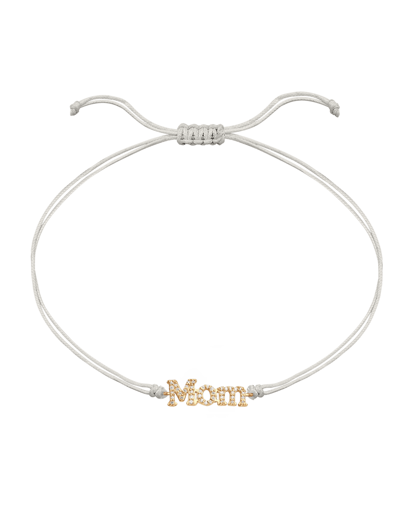 Mom String of Love - 14K Yellow Gold Bracelets magal-dev Pearl Paved (+$120) 