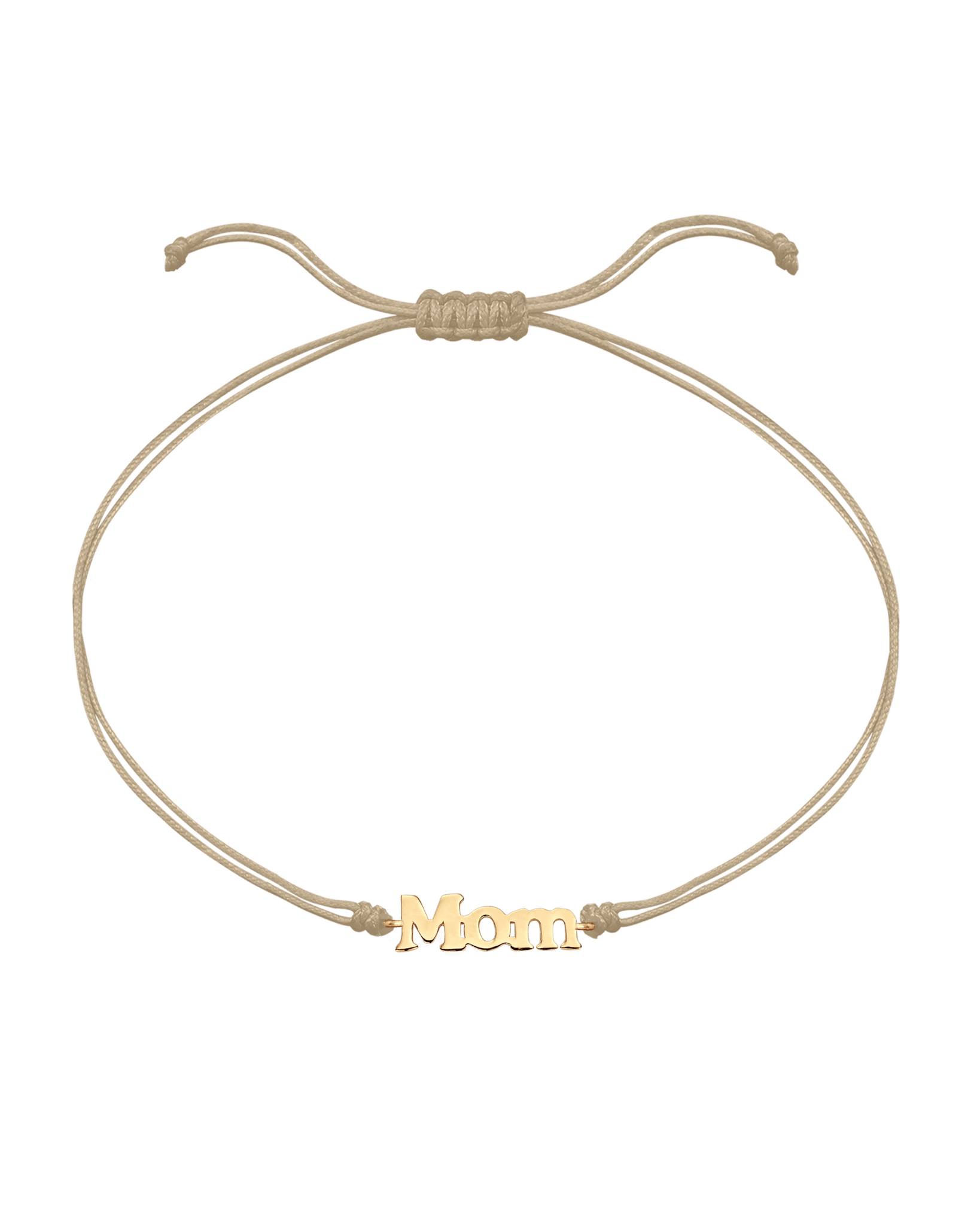 Mom String of Love - 14K Yellow Gold Bracelets magal-dev Beige Non Paved 