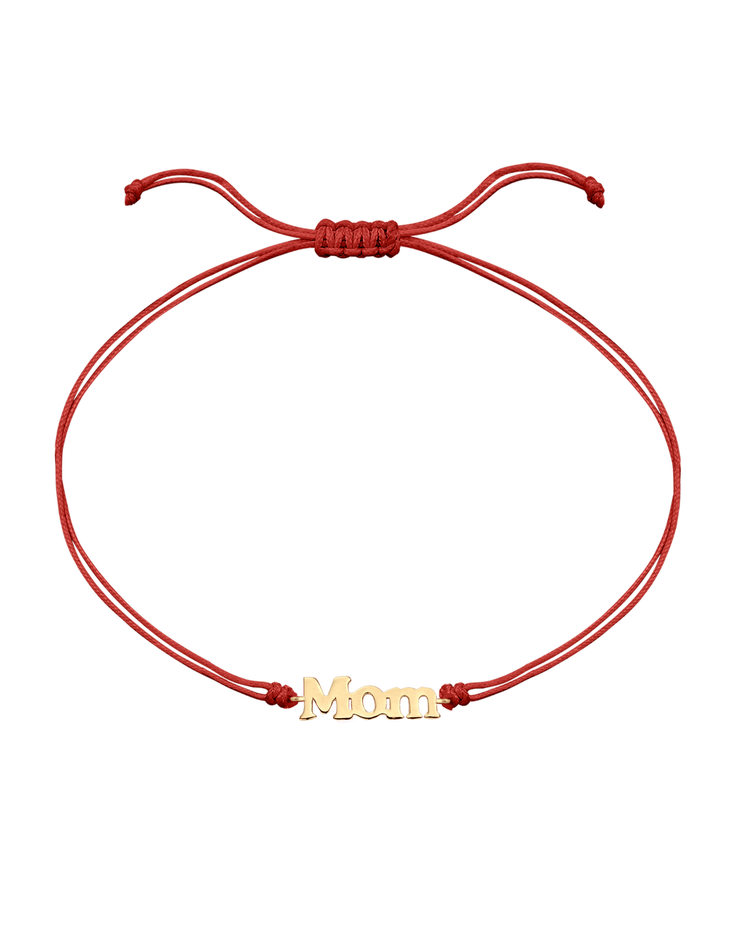 Mom String of Love - 14K Yellow Gold Bracelets magal-dev Red Non Paved 