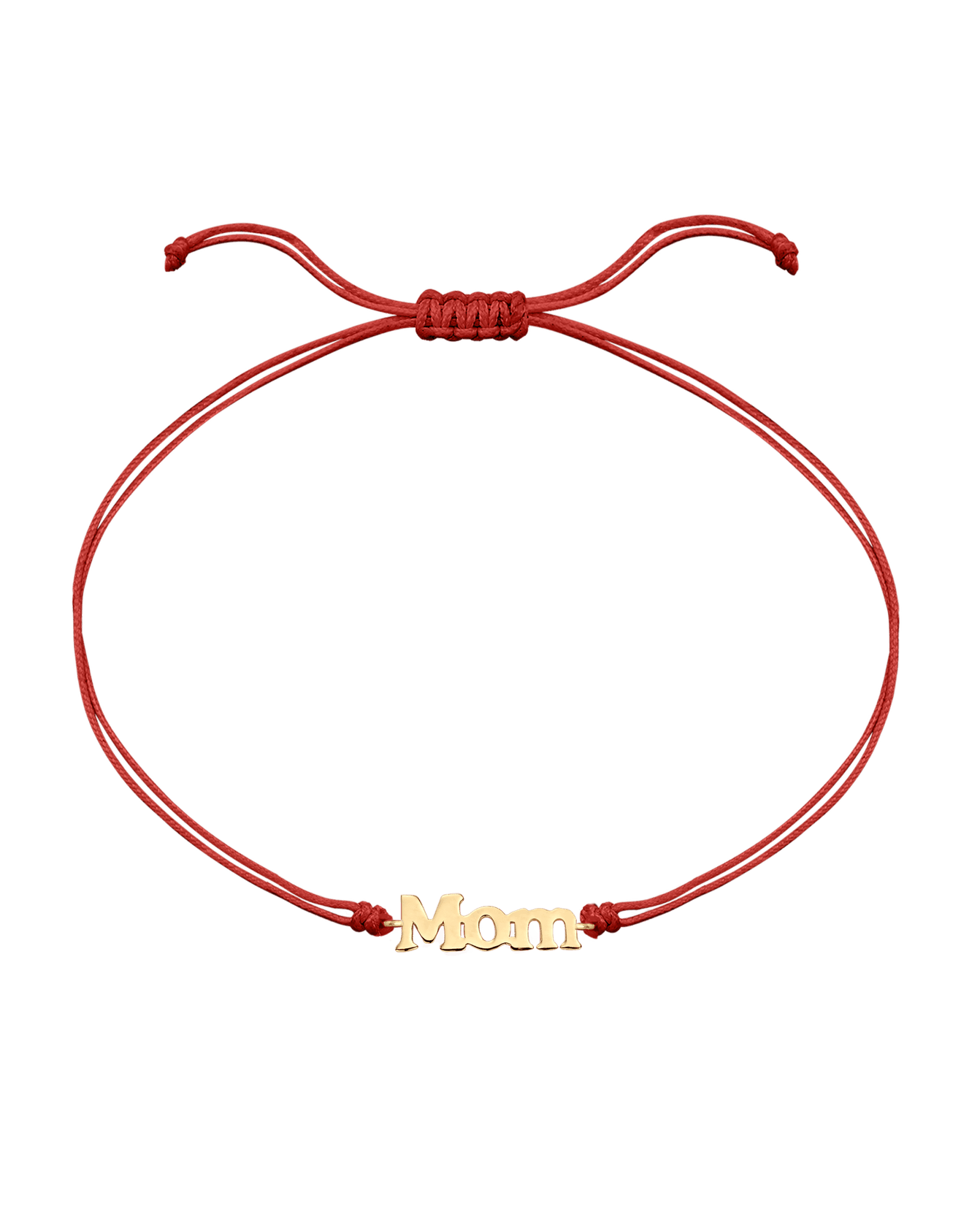 Mom String of Love - 14K Yellow Gold Bracelets magal-dev Red Non Paved 