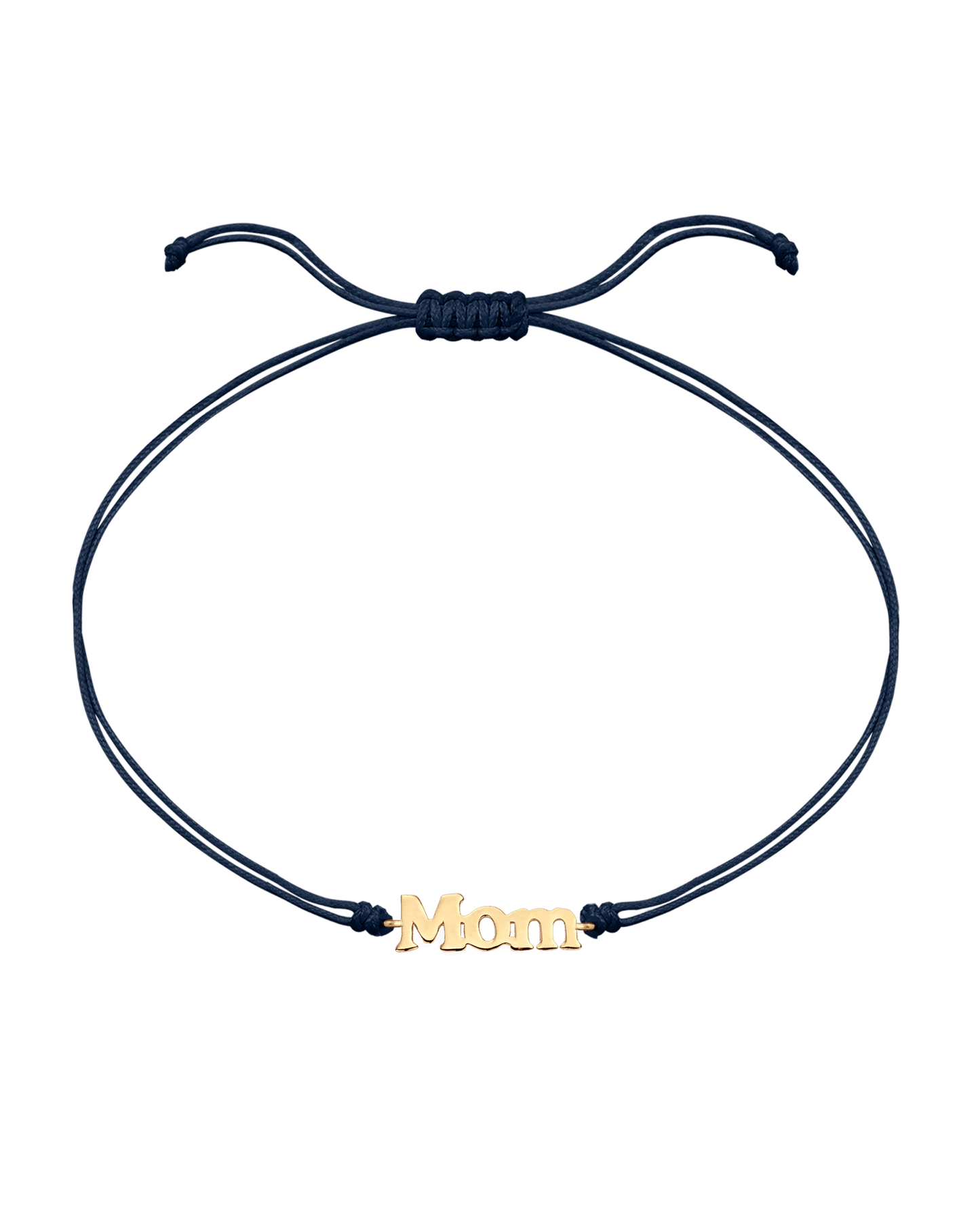 Mom String of Love - 14K Yellow Gold Bracelets magal-dev Navy Blue Non Paved 