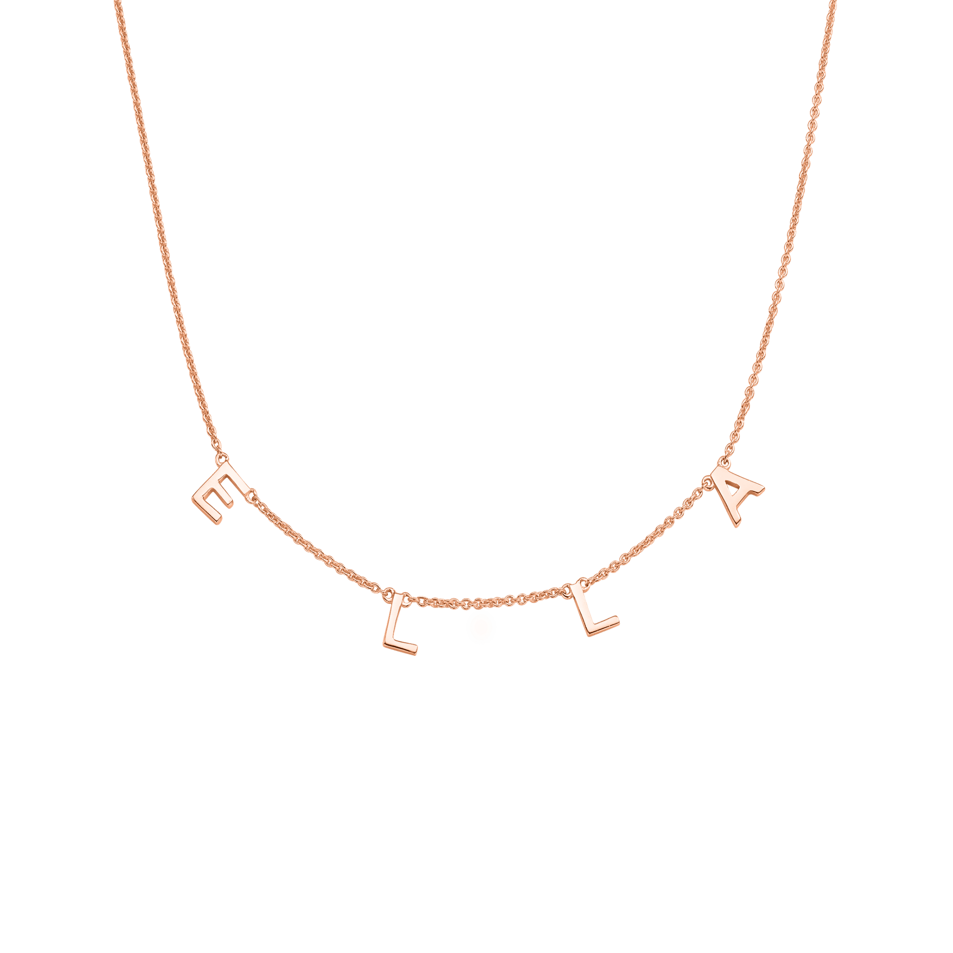 Name Necklace - 18K Rose Vermeil Necklaces magal-dev 1 Initial Adjustable 16-17" (40cm-43cm) 