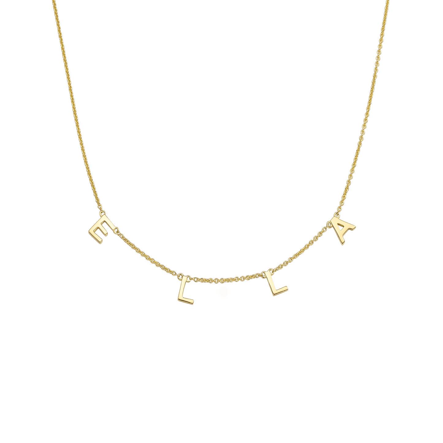 Name Necklace - 14K Yellow Gold Necklaces magal-dev 1 Initial Adjustable 16-17" (40cm-43cm) 