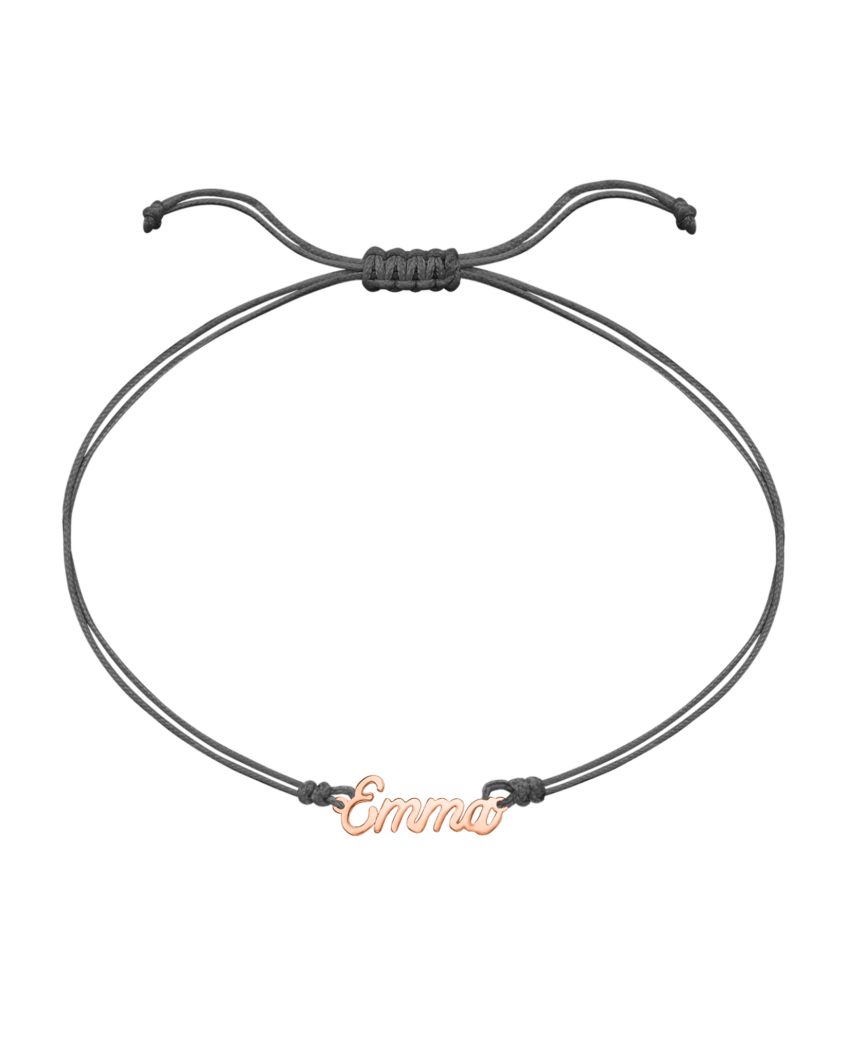 Name Plate String of Love - 14K Rose Gold Bracelets 14K Solid Gold Grey 1 