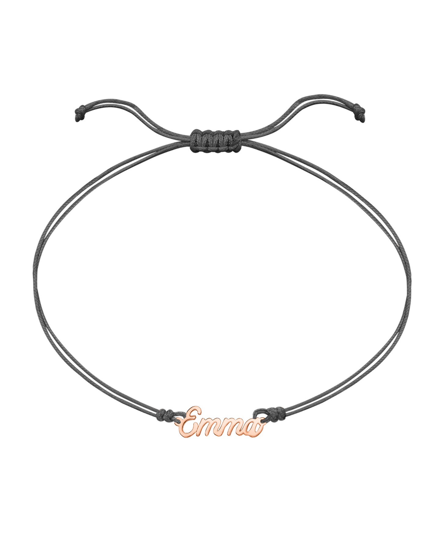 Name Plate String of Love - 14K Rose Gold Bracelets 14K Solid Gold Grey 1 