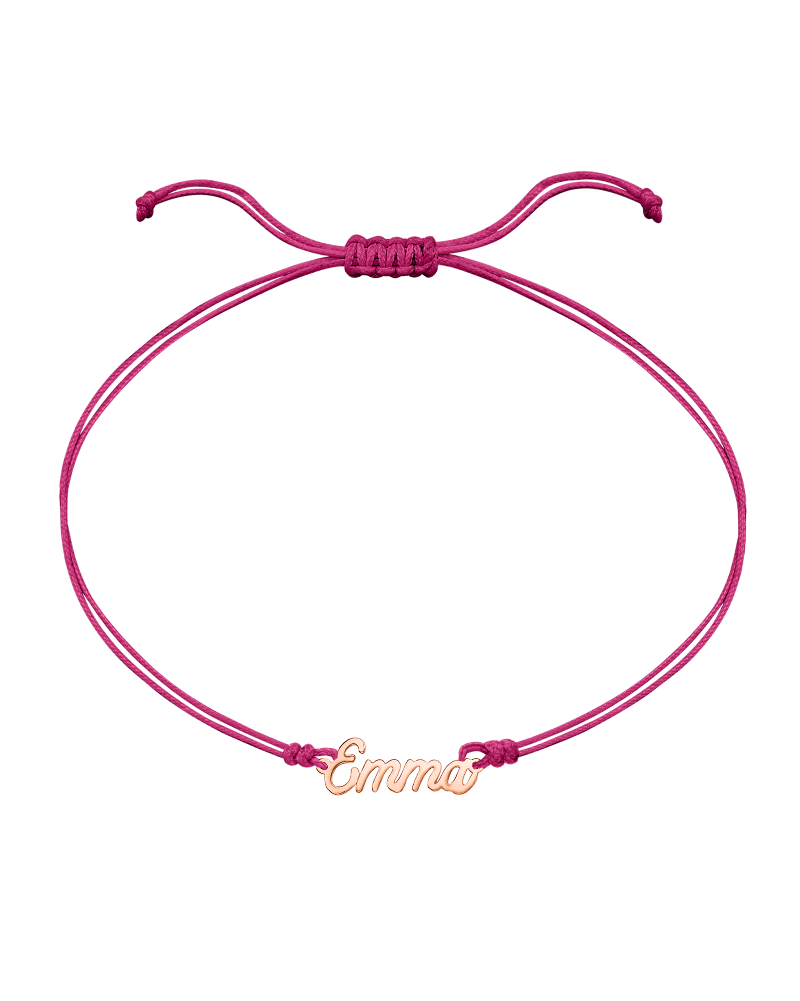 Name Plate String of Love - 14K Rose Gold Bracelets 14K Solid Gold Pink 1 
