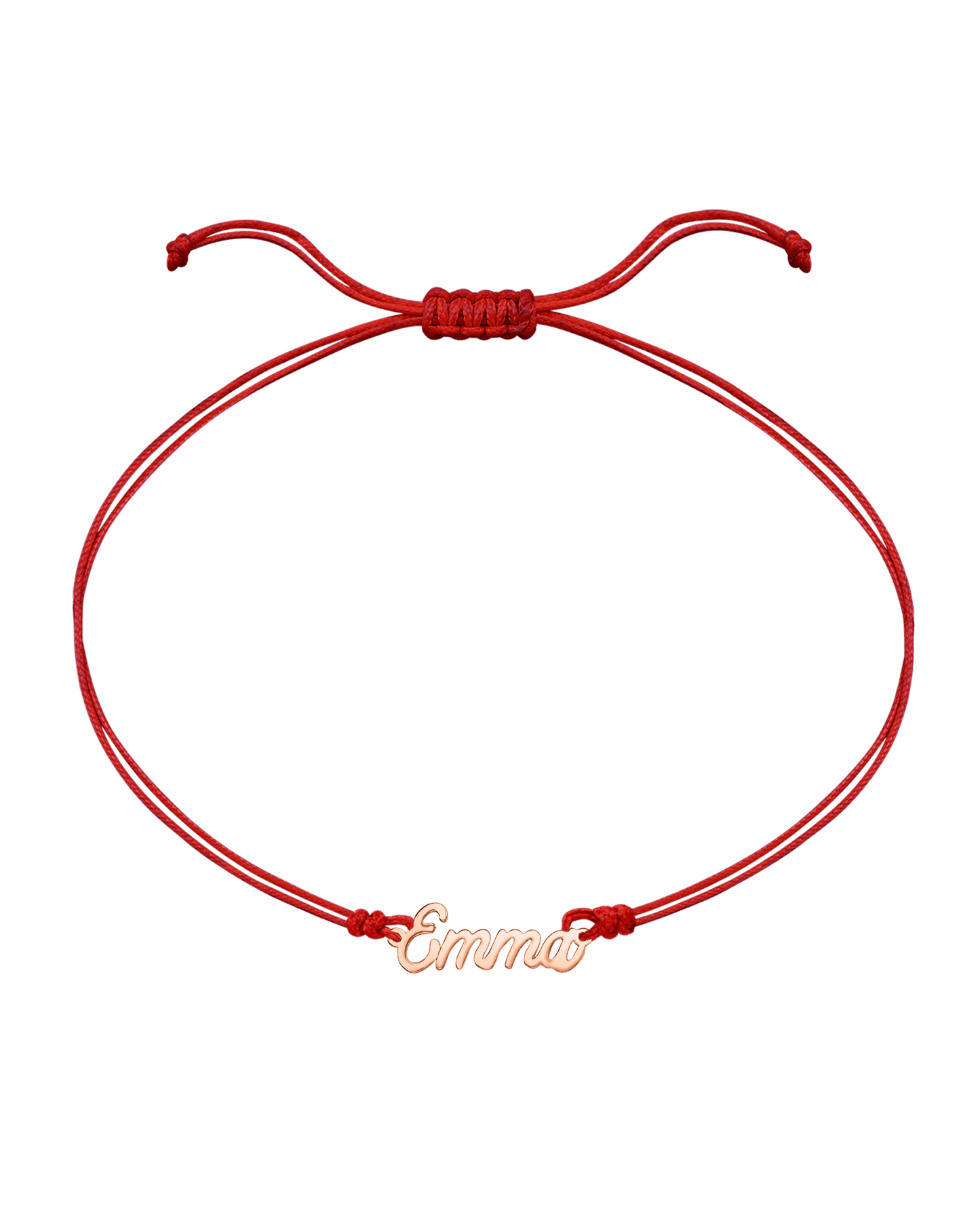 Name Plate String of Love - 14K Rose Gold Bracelets 14K Solid Gold Red 1 