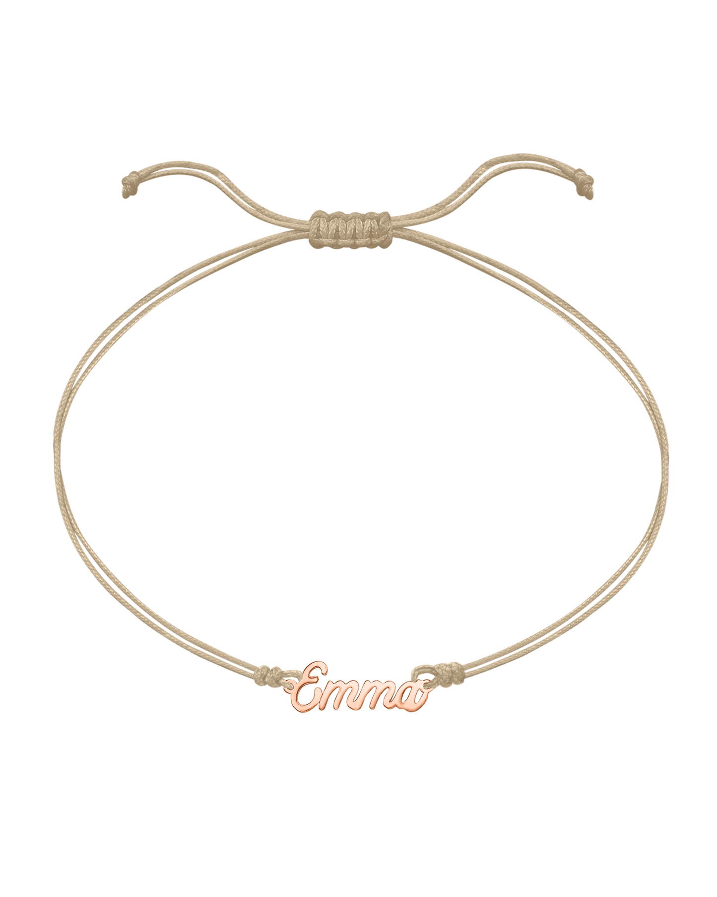 Name Plate String of Love - 14K Rose Gold Bracelets 14K Solid Gold Sand 1 