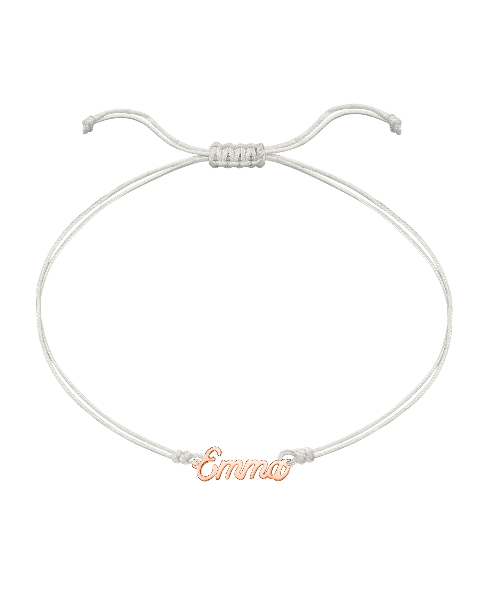 Name Plate String of Love - 14K Rose Gold Bracelets 14K Solid Gold Pearl 1 