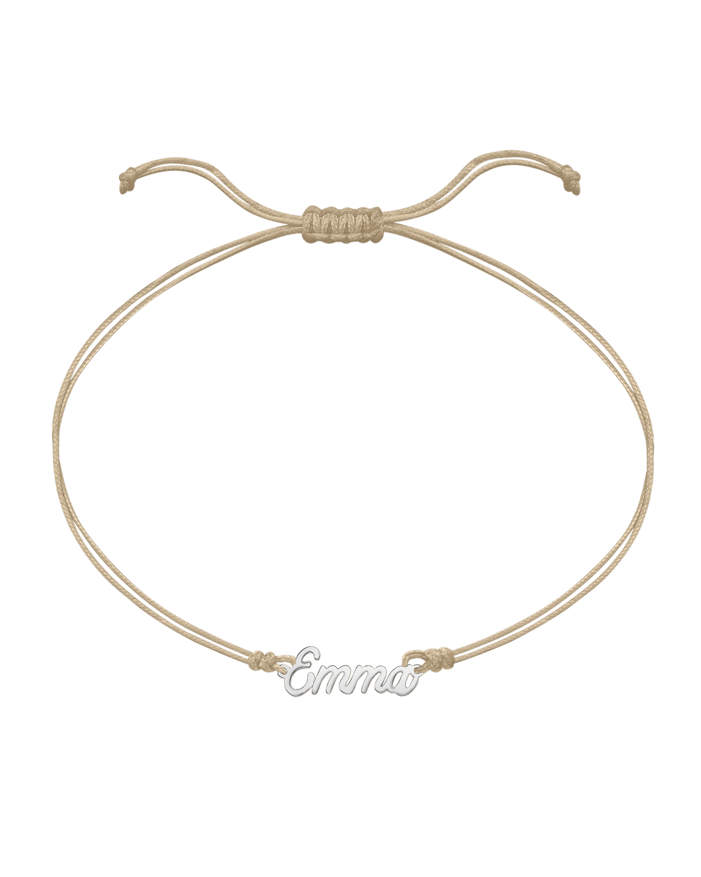 Name Plate String of Love - 14K White Gold Bracelets 14K Solid Gold Sand 1 