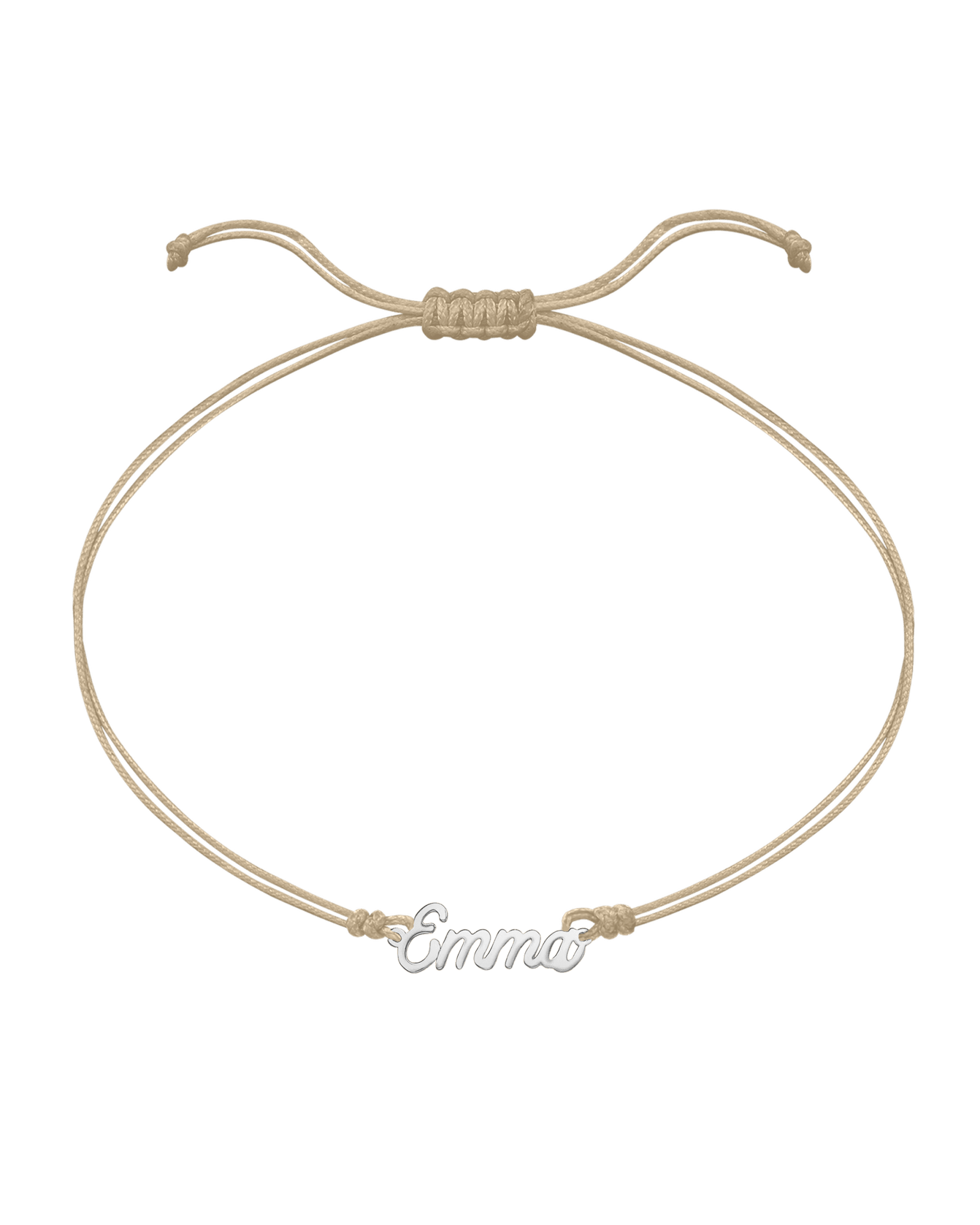 Name Plate String of Love - 14K White Gold Bracelets 14K Solid Gold Sand 1 