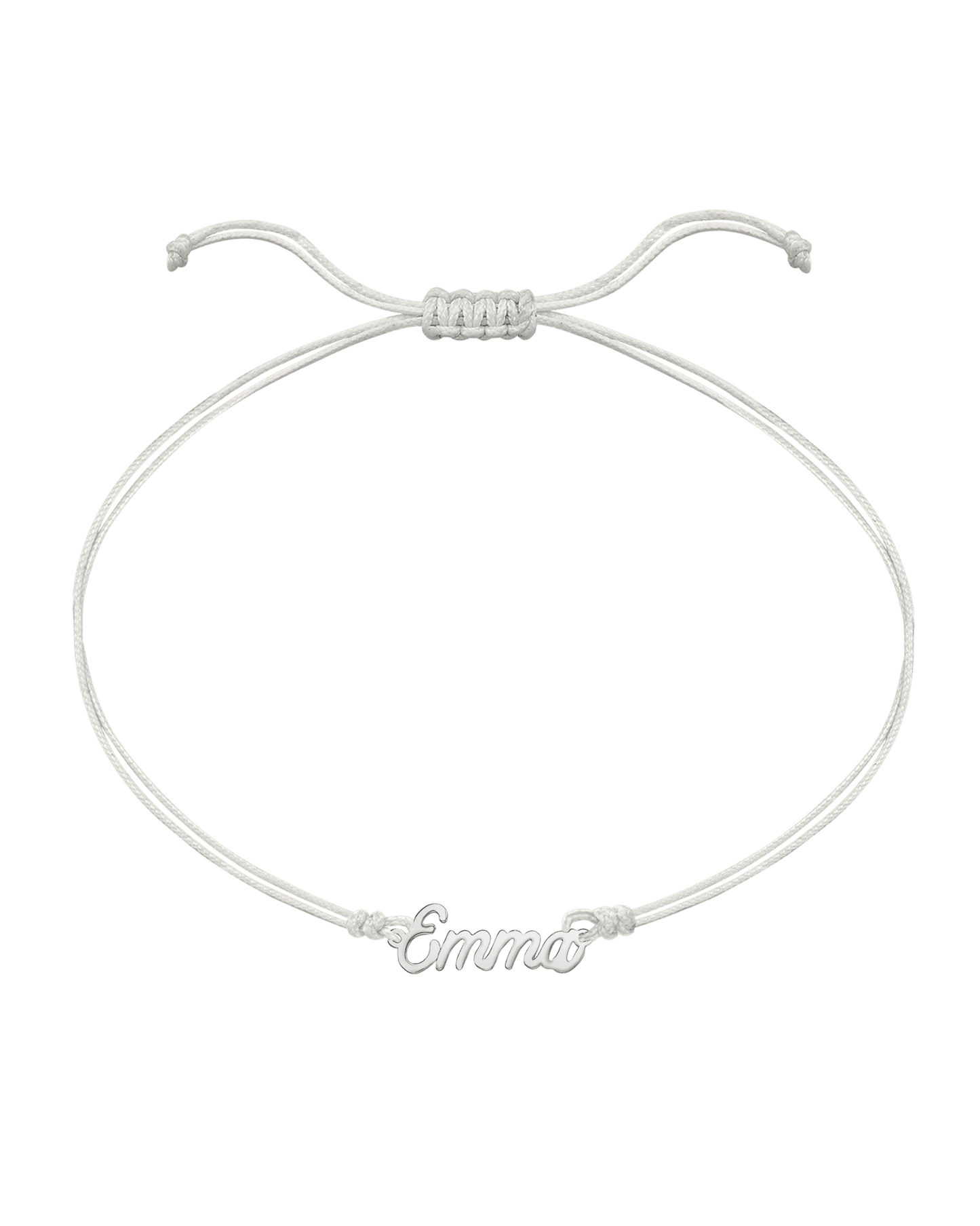 Name Plate String of Love - 14K White Gold Bracelets 14K Solid Gold Pearl 1 