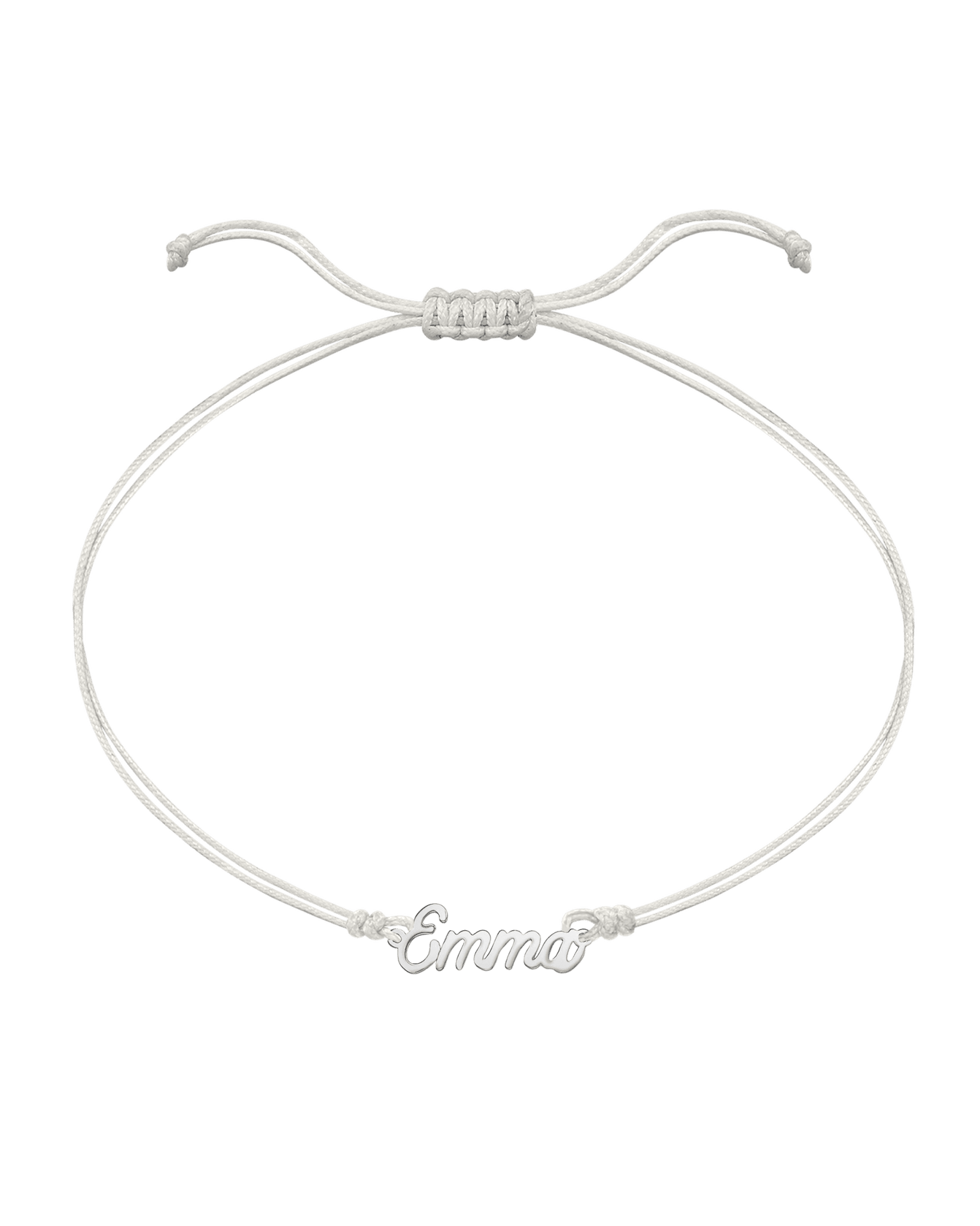 Name Plate String of Love - 14K White Gold Bracelets 14K Solid Gold Pearl 1 