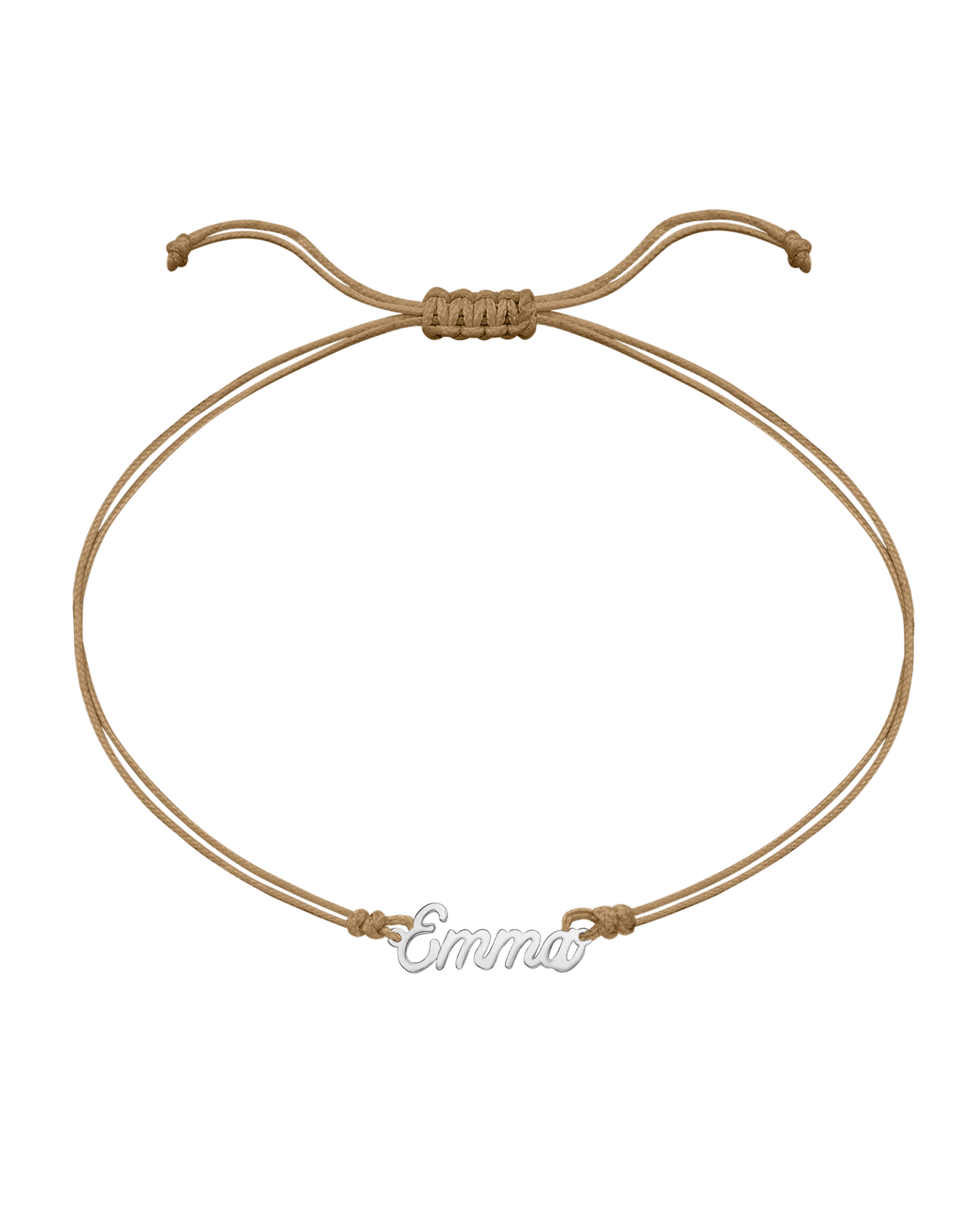 Name Plate String of Love - 14K White Gold Bracelets 14K Solid Gold Camel 1 