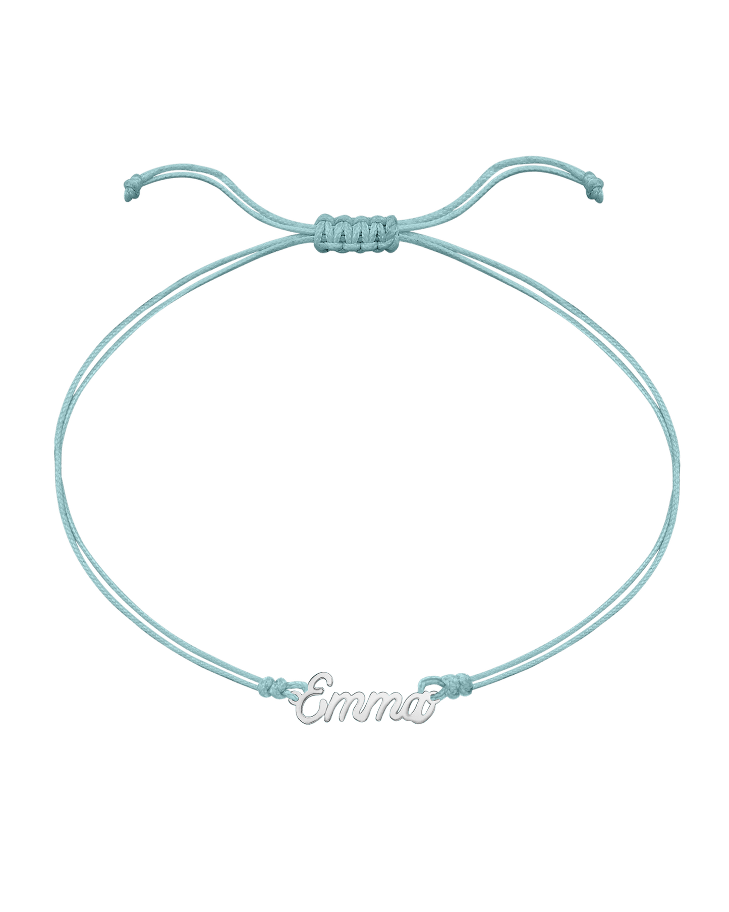 Name Plate String of Love - 14K White Gold Bracelets 14K Solid Gold Turquoise 1 