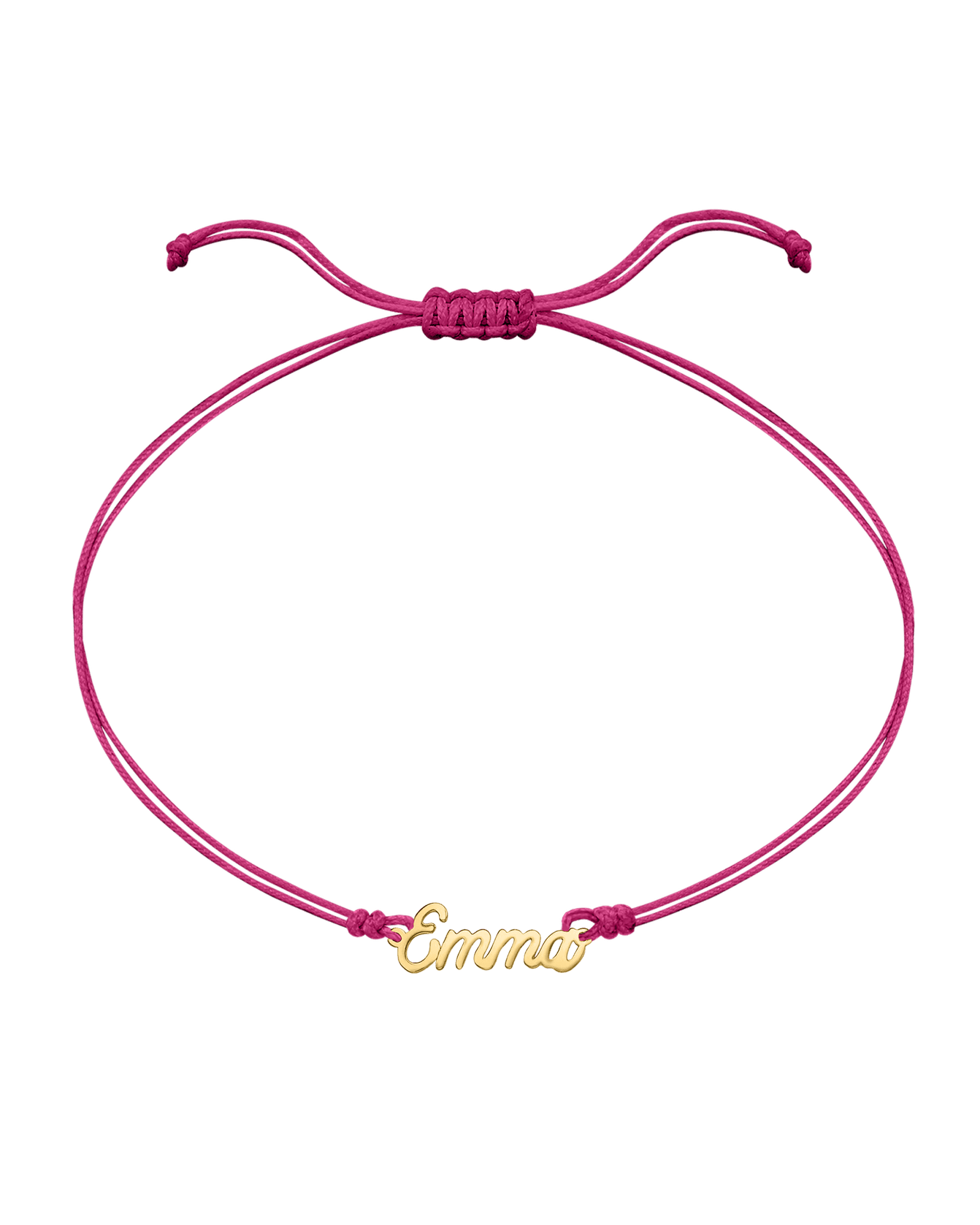 Name Plate String of Love - 14K Yellow Gold Bracelets 14K Solid Gold Pink 1 
