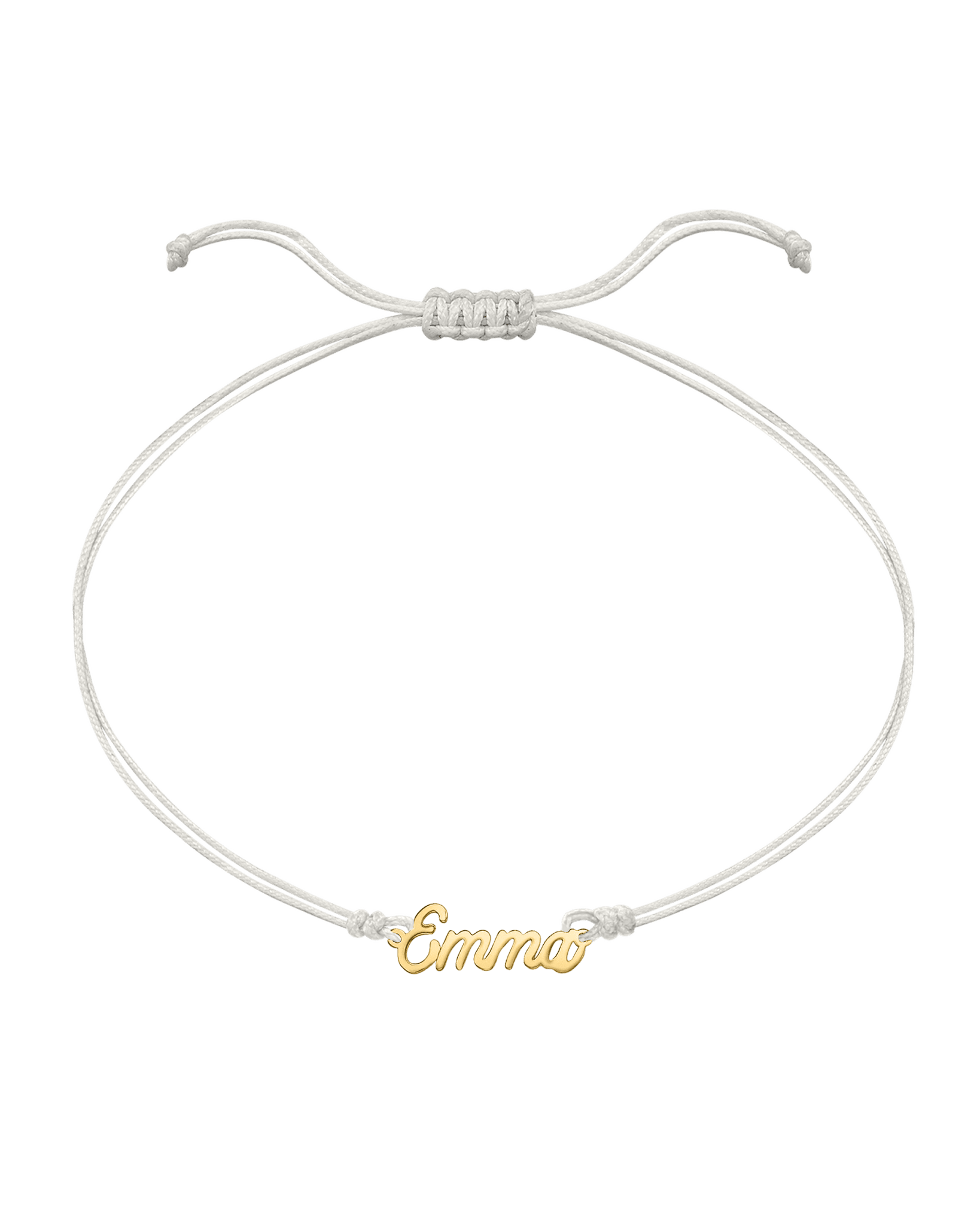 Name Plate String of Love - 14K Yellow Gold Bracelets 14K Solid Gold Pearl 1 