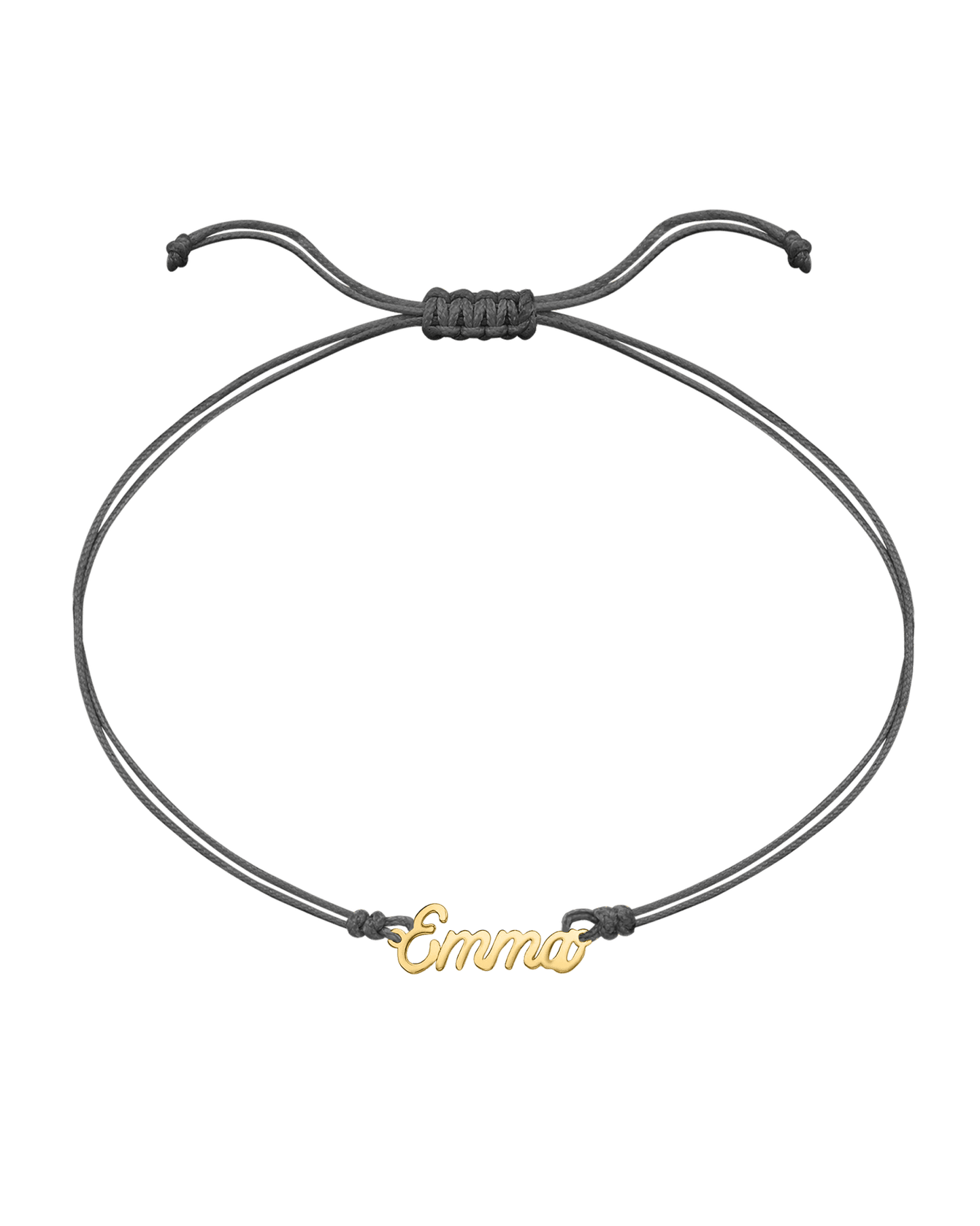 Name Plate String of Love - 14K Yellow Gold Bracelets 14K Solid Gold Grey 1 