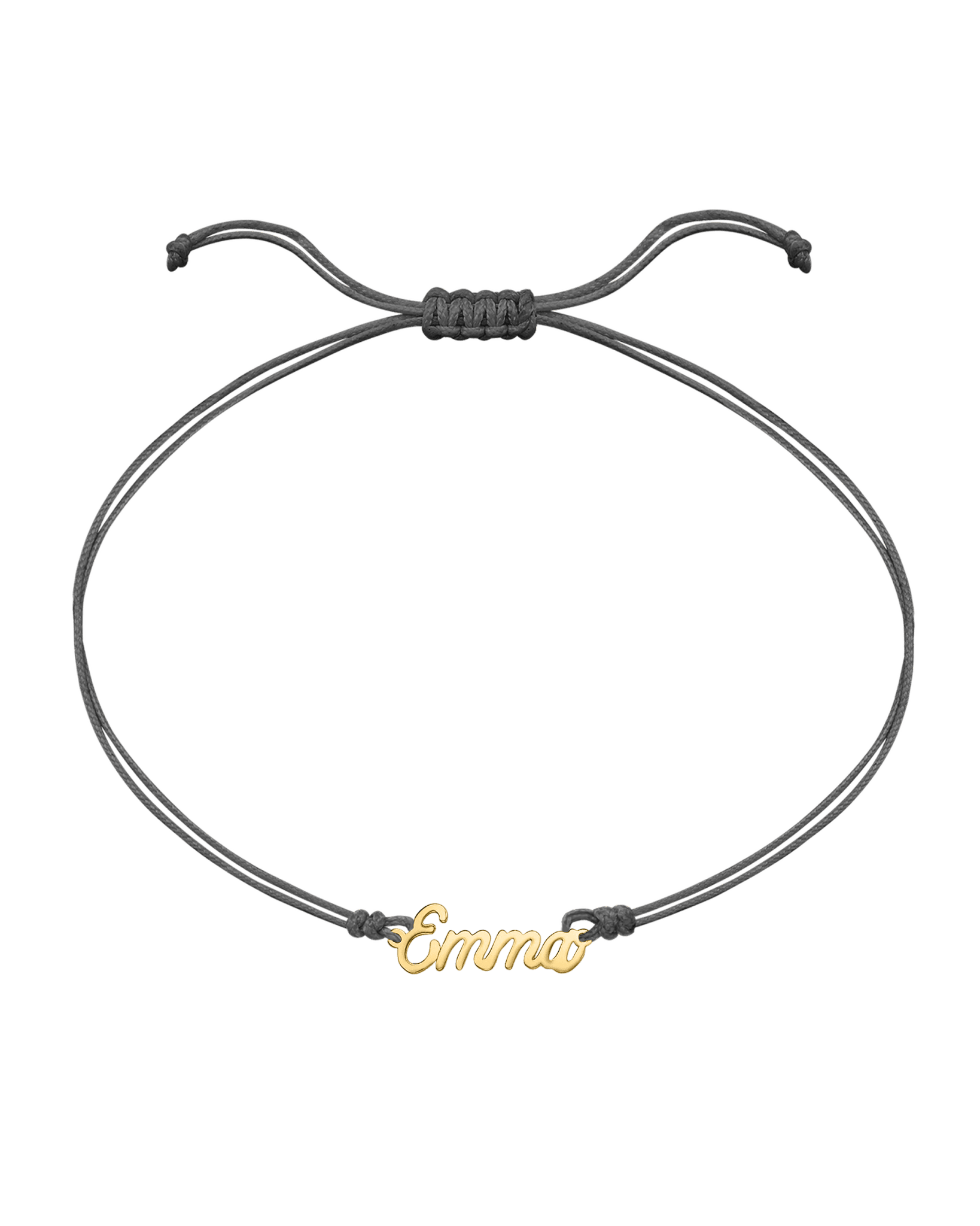 Name Plate String of Love - 14K Yellow Gold Bracelets 14K Solid Gold Grey 1 