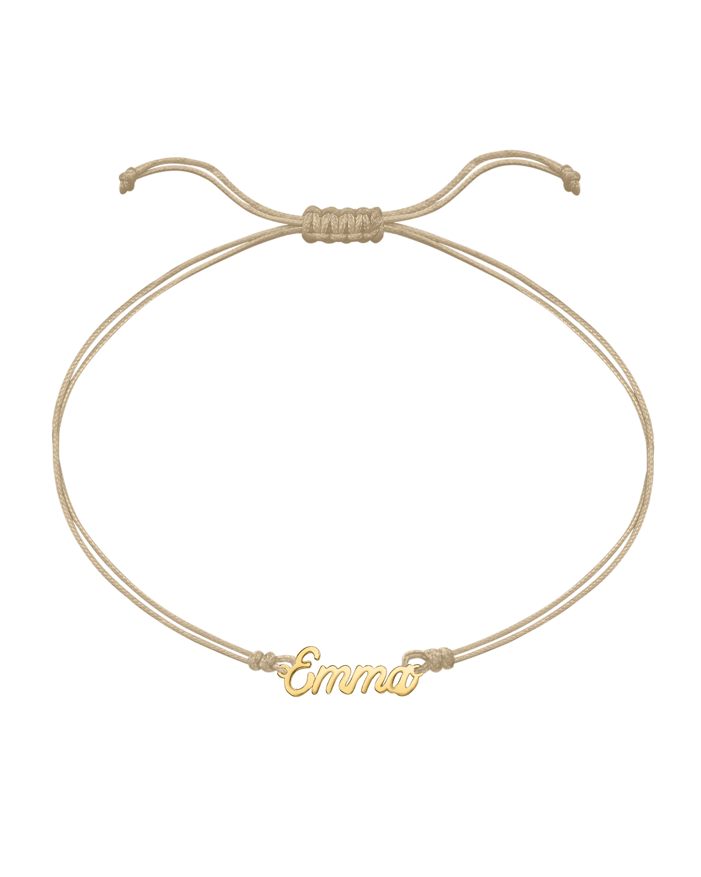 Name Plate String of Love - 14K Yellow Gold Bracelets 14K Solid Gold Sand 1 