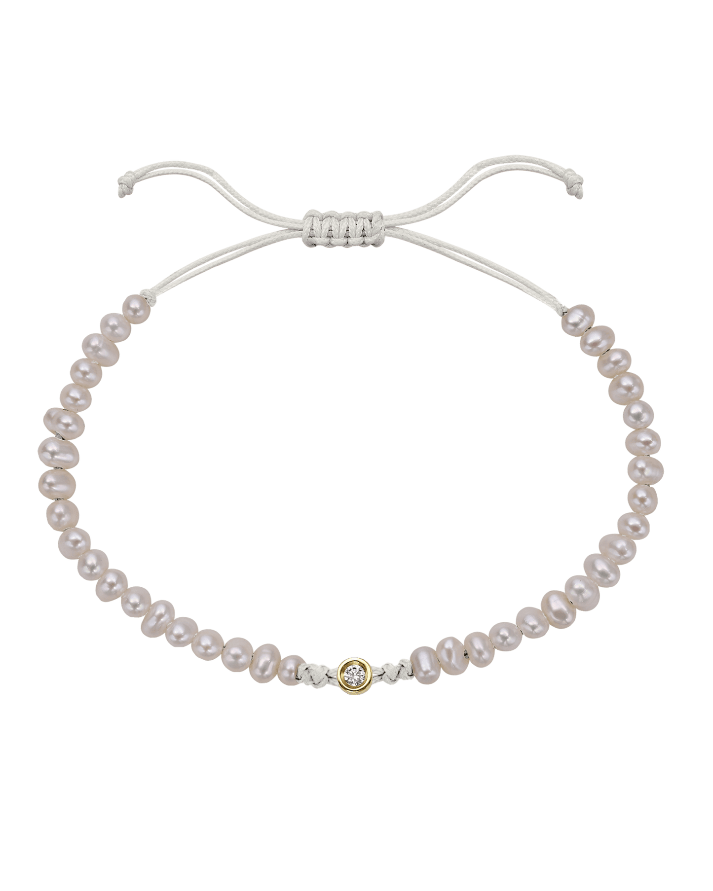 Natural Pearl String of Love Bracelet - 14K Yellow Gold Bracelets magal-dev Pearl Large: 0.1ct 