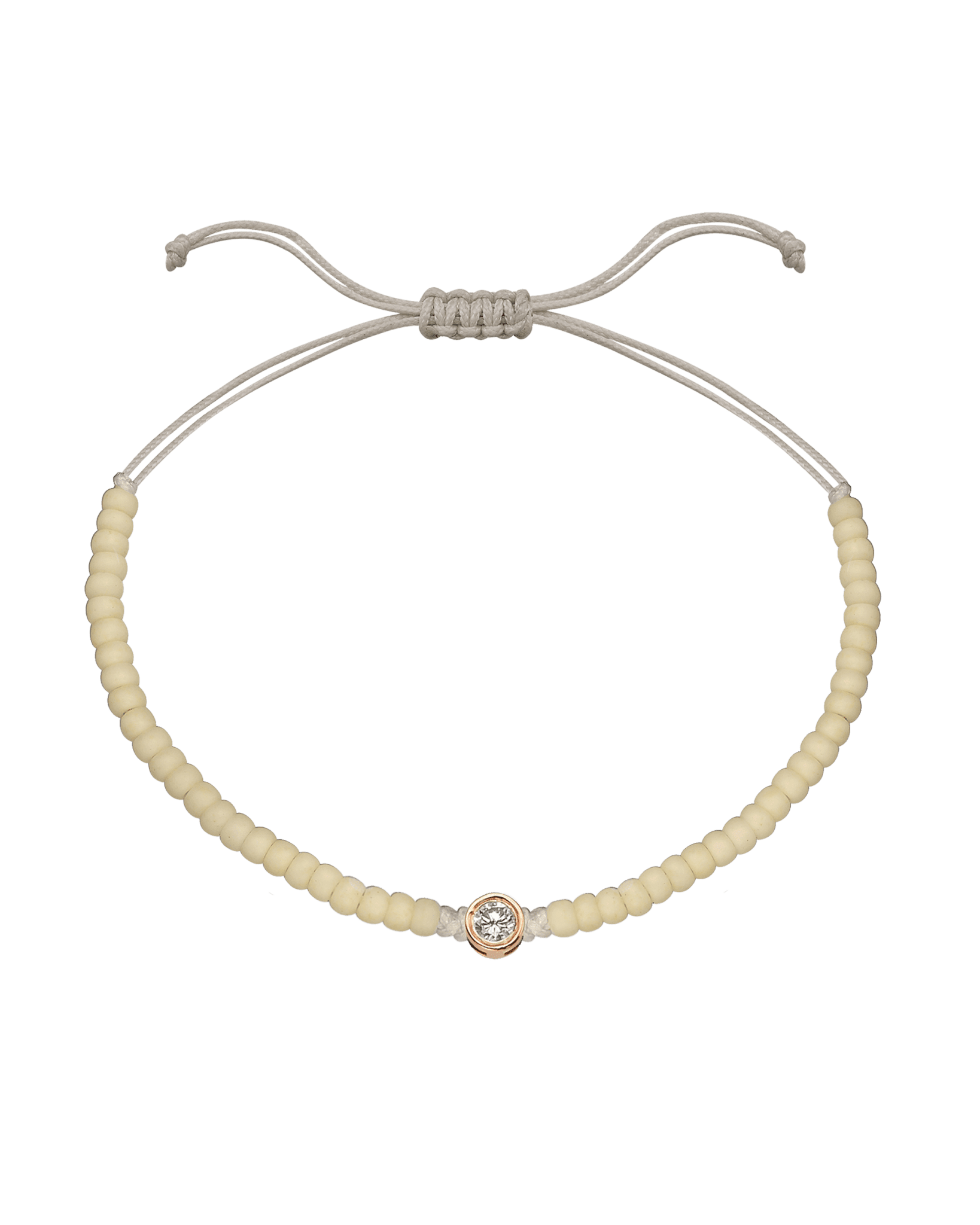 Off White Beads String of Love - 14K Rose Gold Bracelets magal-dev Large: 0.1ct 