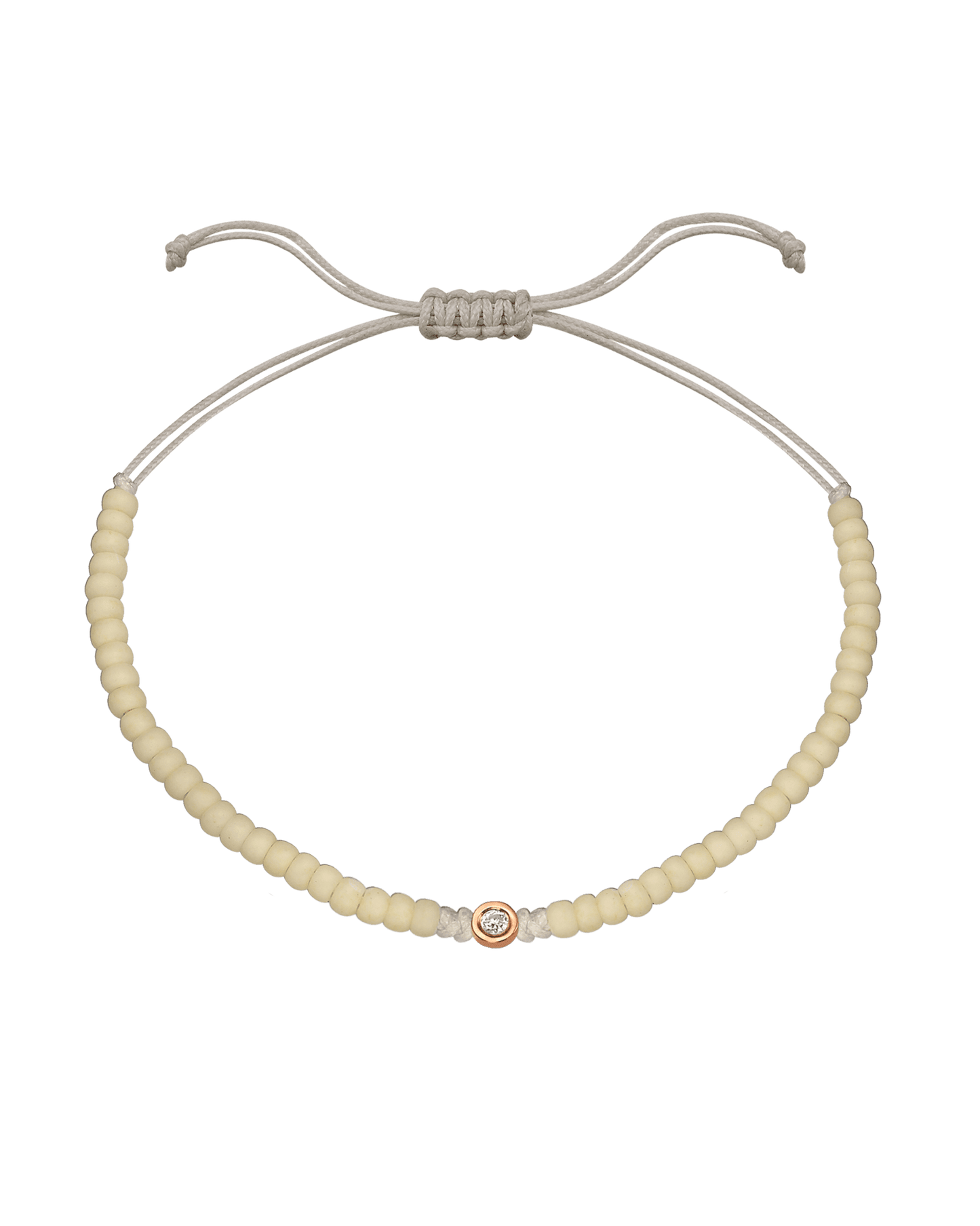 Off White Beads String of Love - 14K Rose Gold Bracelets magal-dev Small: 0.03ct 