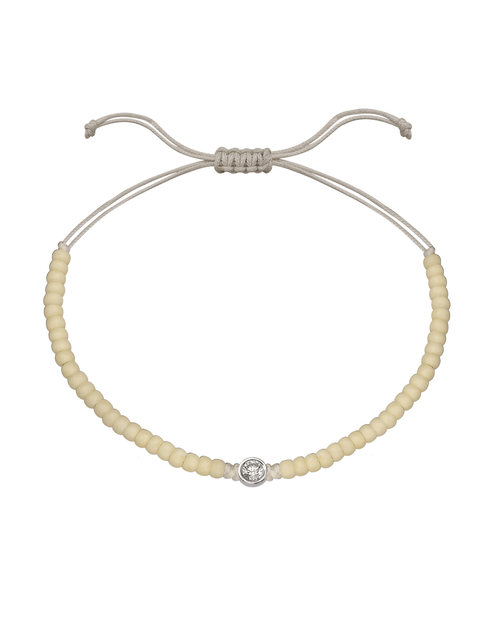 Off White Beads String of Love - 14K White Gold Bracelets magal-dev Large: 0.1ct 