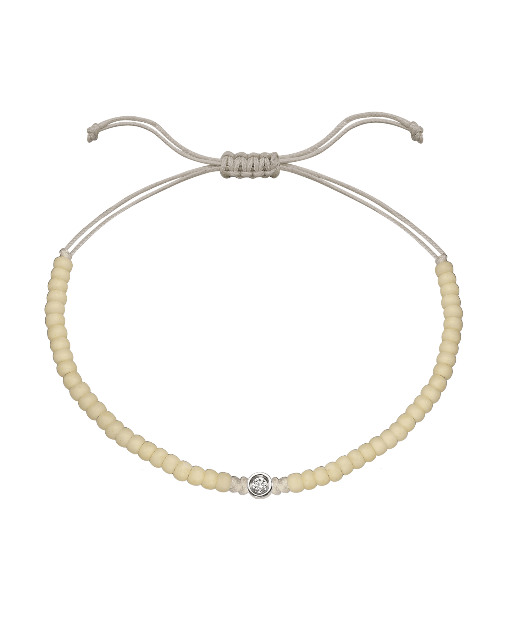 Off White Beads String of Love - 14K White Gold Bracelets magal-dev Small: 0.03ct 