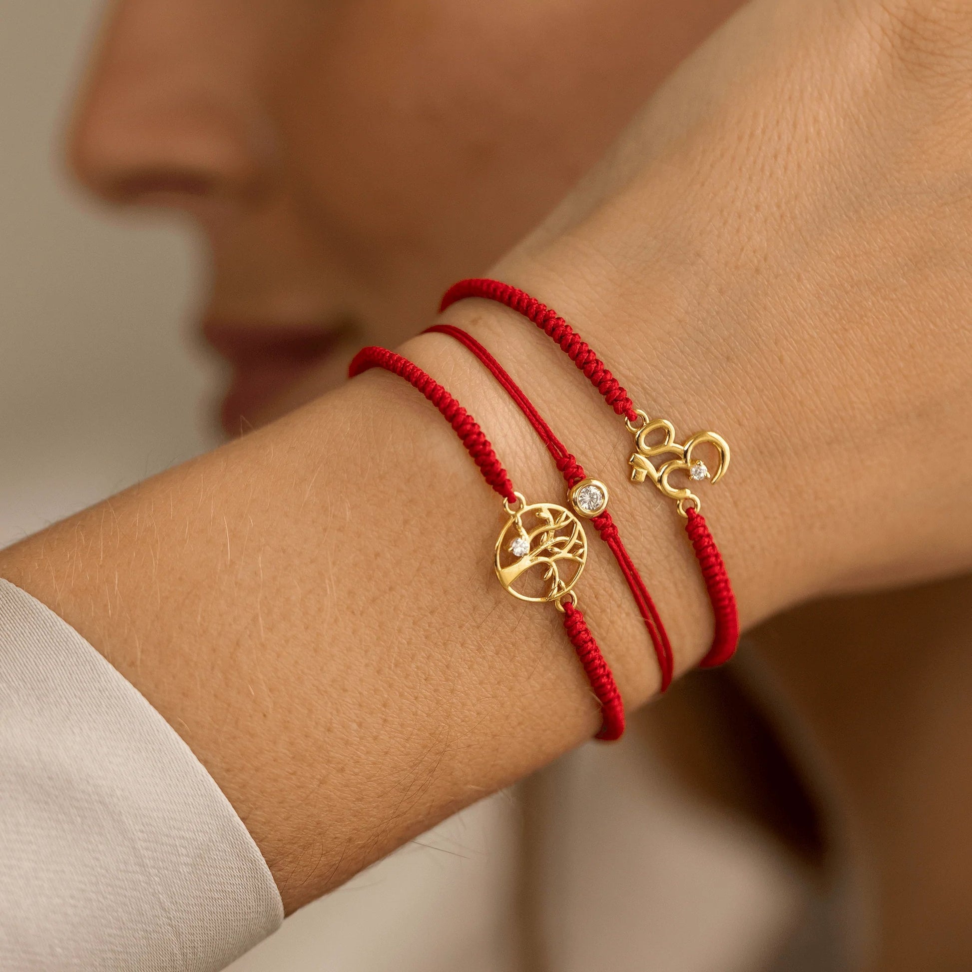 Om [RED] - 14K Rose Gold Bracelets magal-dev 