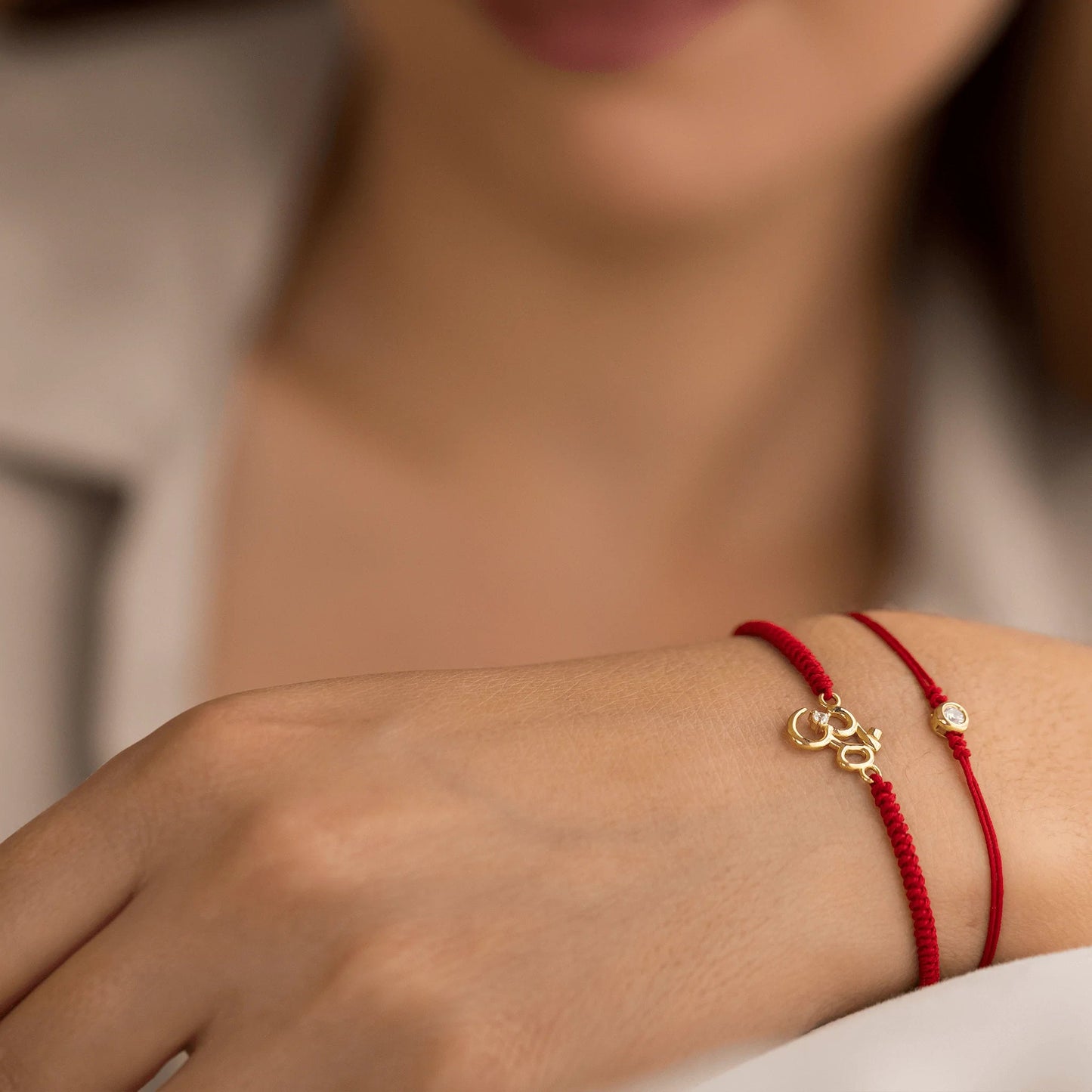 Om [RED] - 14K White Gold Bracelets magal-dev 