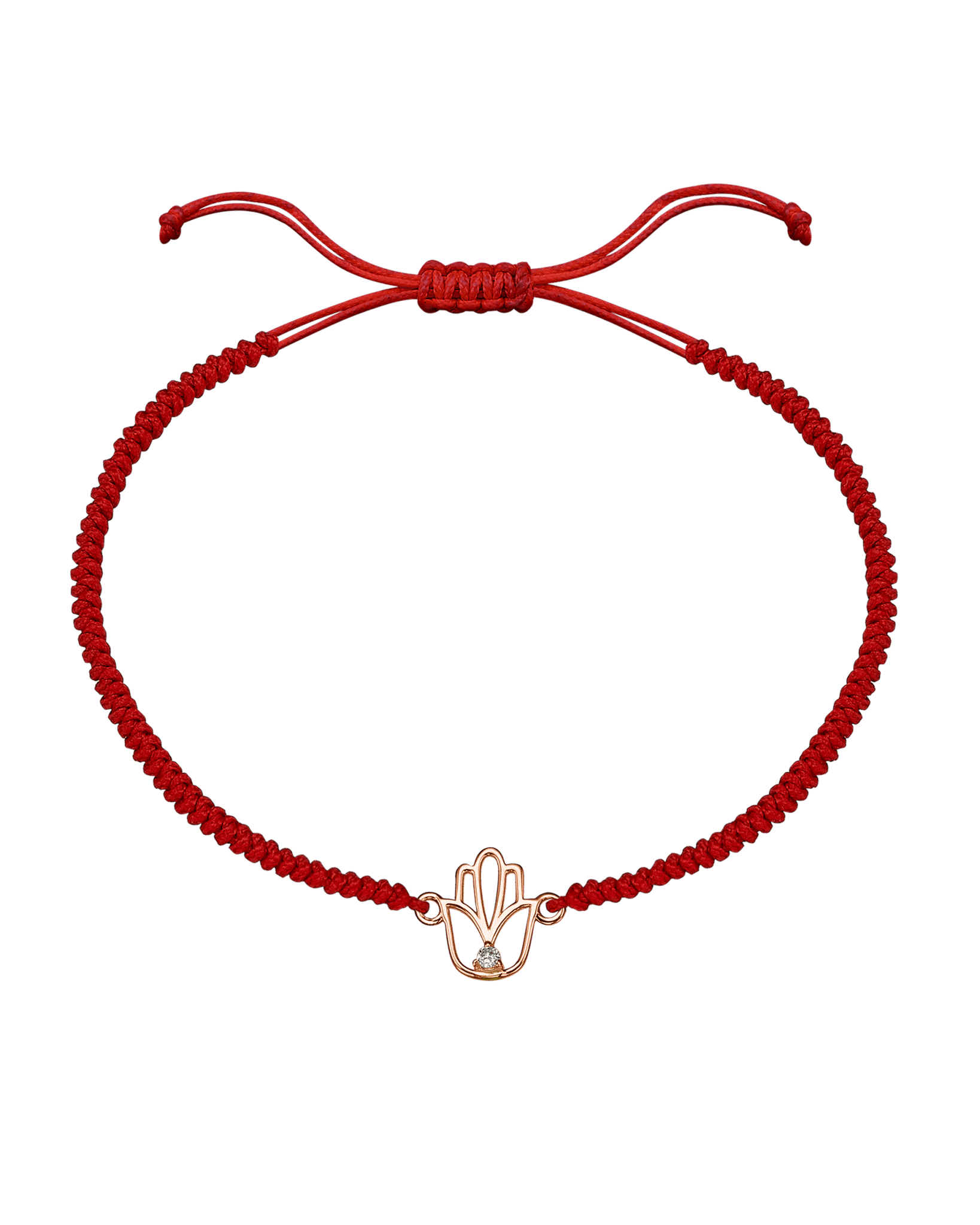 Outlined Hamsa [RED] - 14K Rose Gold Bracelets magal-dev 