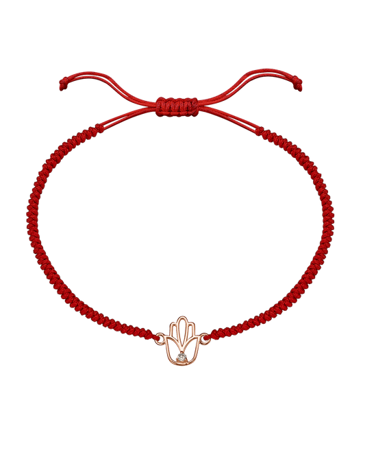 Outlined Hamsa [RED] - 14K Rose Gold Bracelets magal-dev 