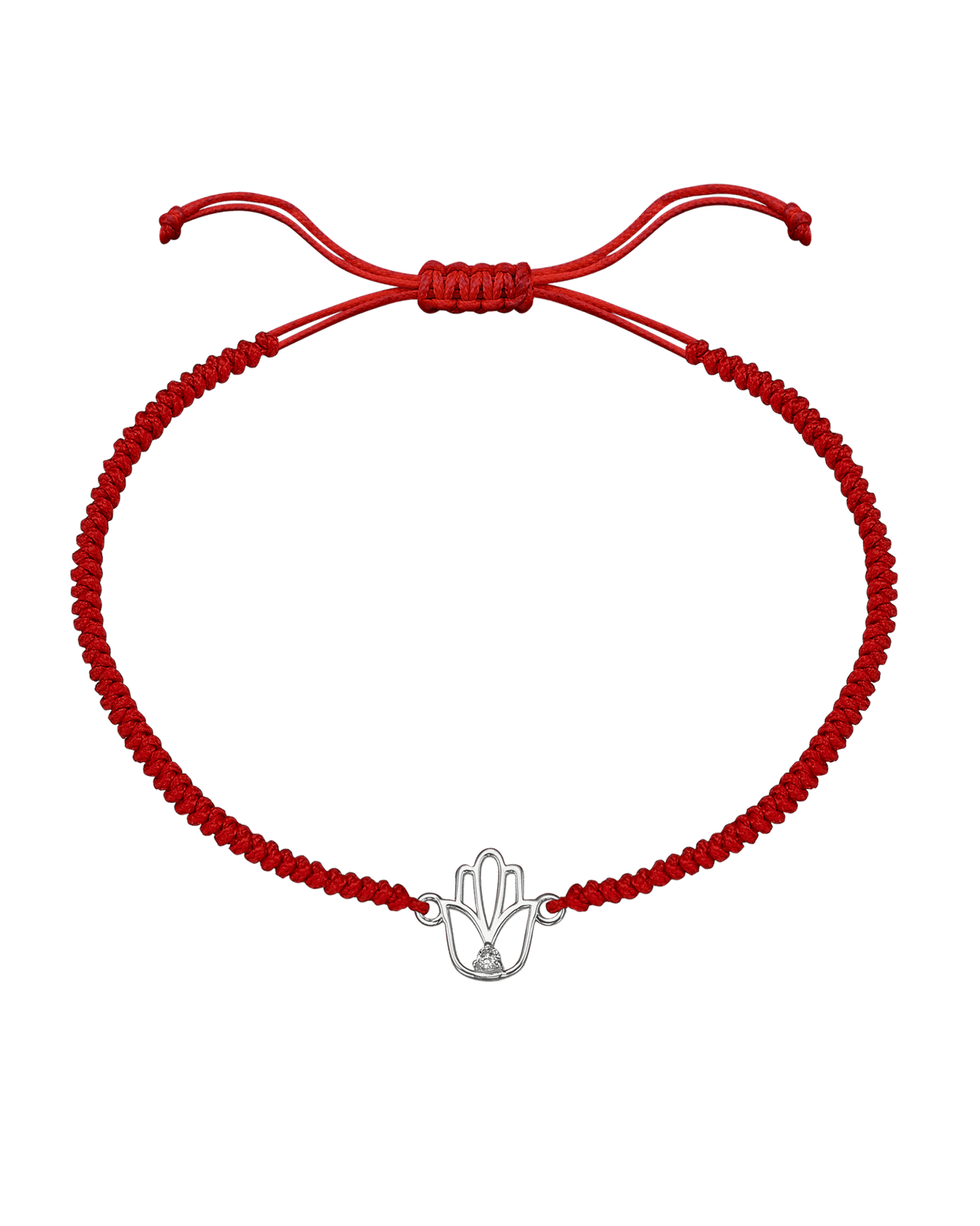 Outlined Hamsa [RED] - 14K White Gold Bracelets magal-dev 