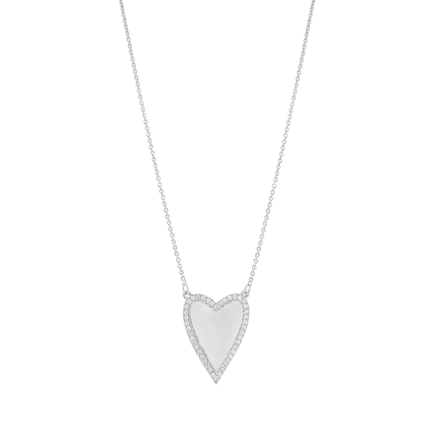 Outlined Heart Diamond Necklace - 18K Gold Vermeil Necklaces magal-dev 