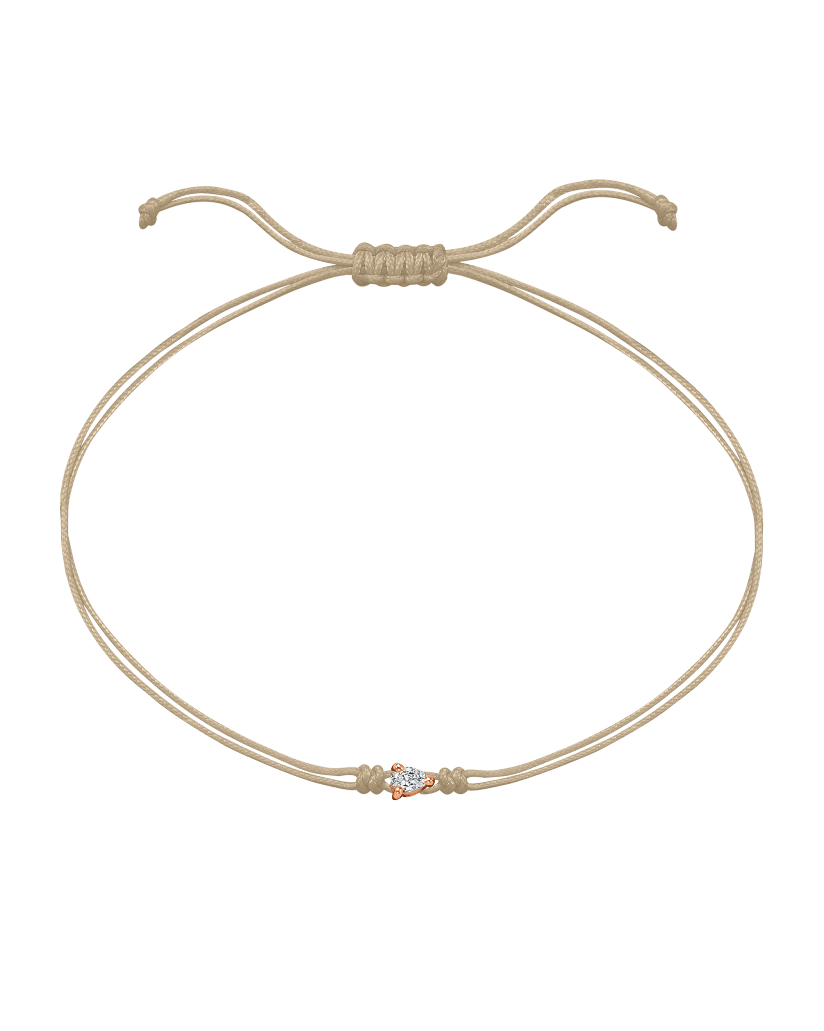 Pear Diamond String Of Love - 14K Rose Gold Bracelet 14K Solid Gold Beige 