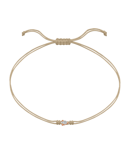 Pear Diamond String Of Love - 14K Rose Gold Bracelet 14K Solid Gold Beige 