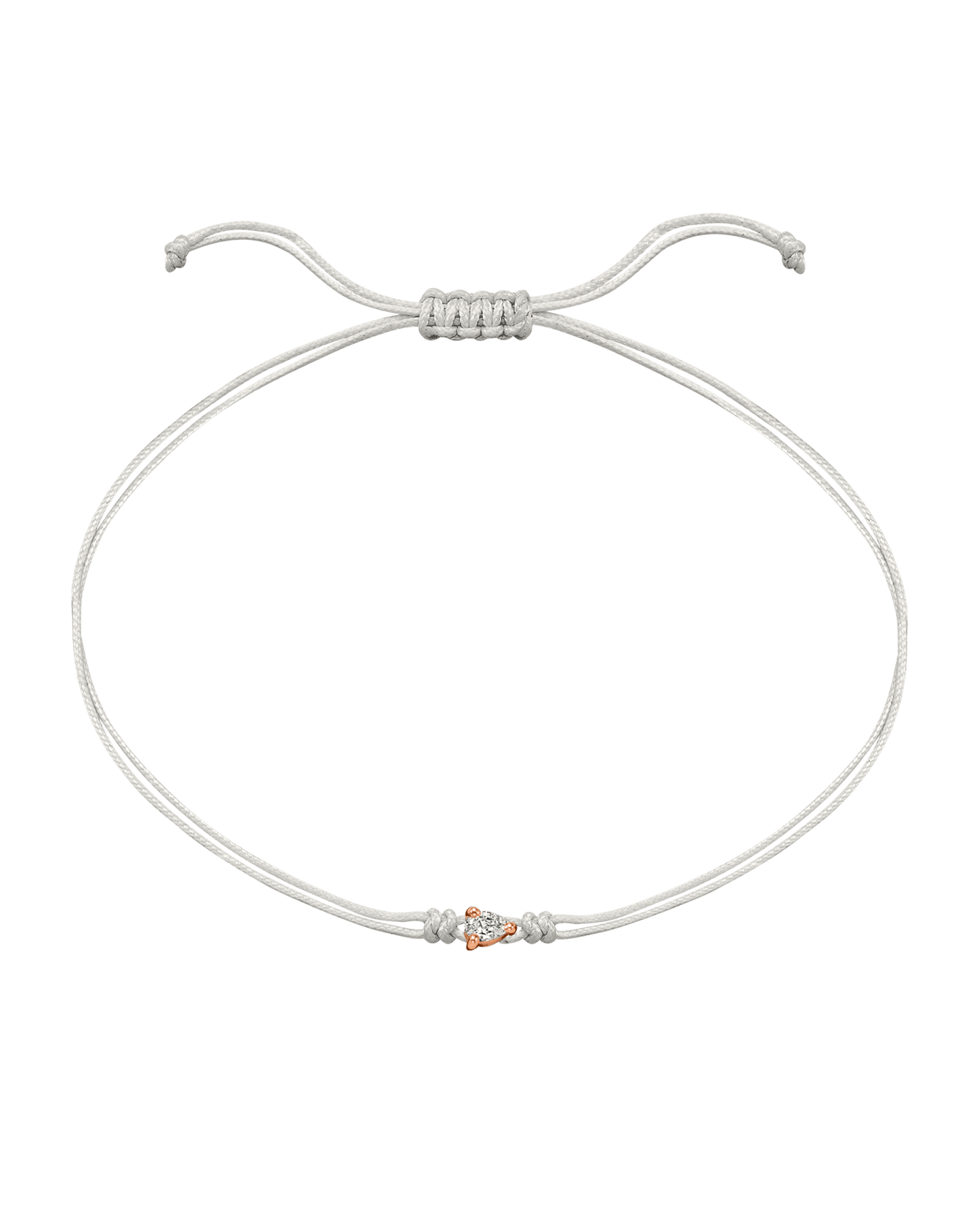 Pear Diamond String Of Love - 14K Rose Gold Bracelet 14K Solid Gold Pearl 