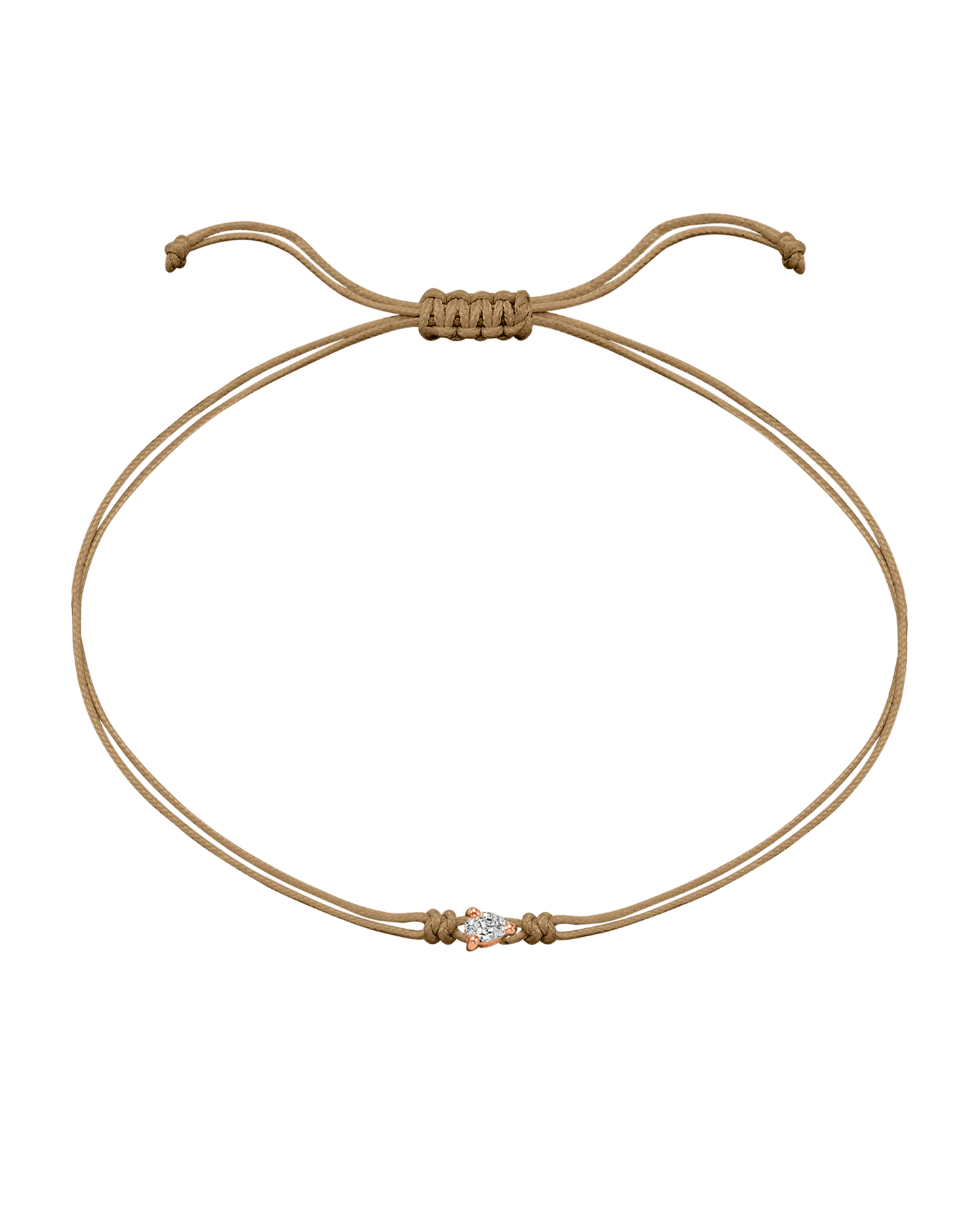 Pear Diamond String Of Love - 14K Rose Gold Bracelet 14K Solid Gold Camel 