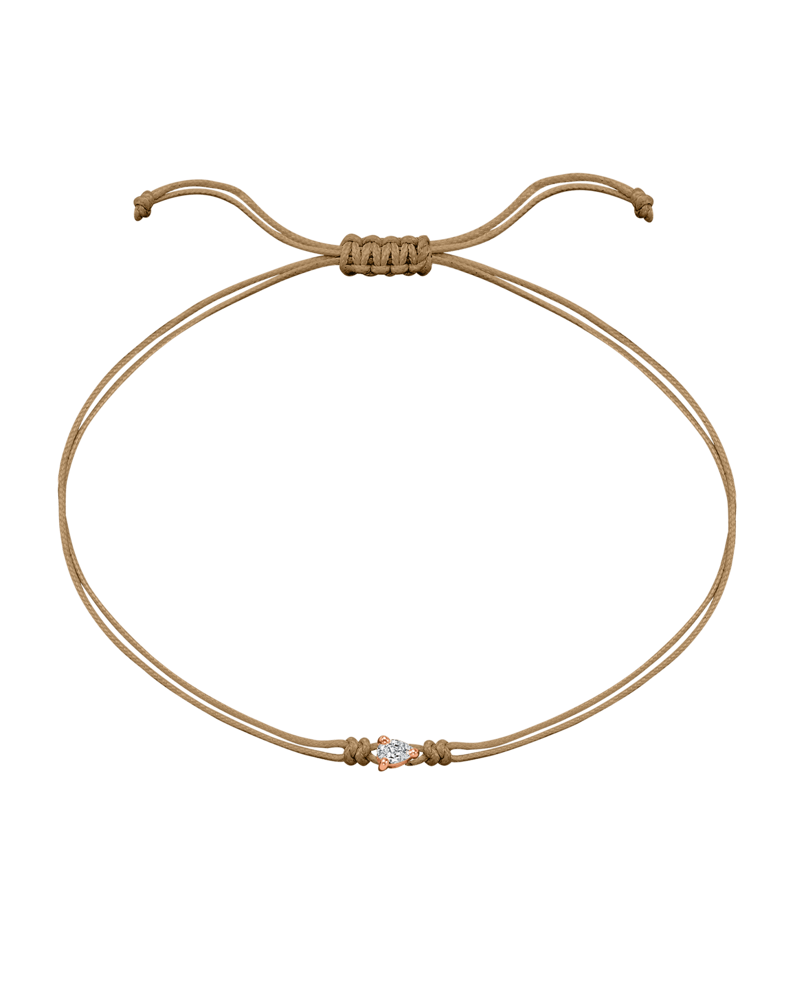 Pear Diamond String Of Love - 14K Rose Gold Bracelet 14K Solid Gold Camel 