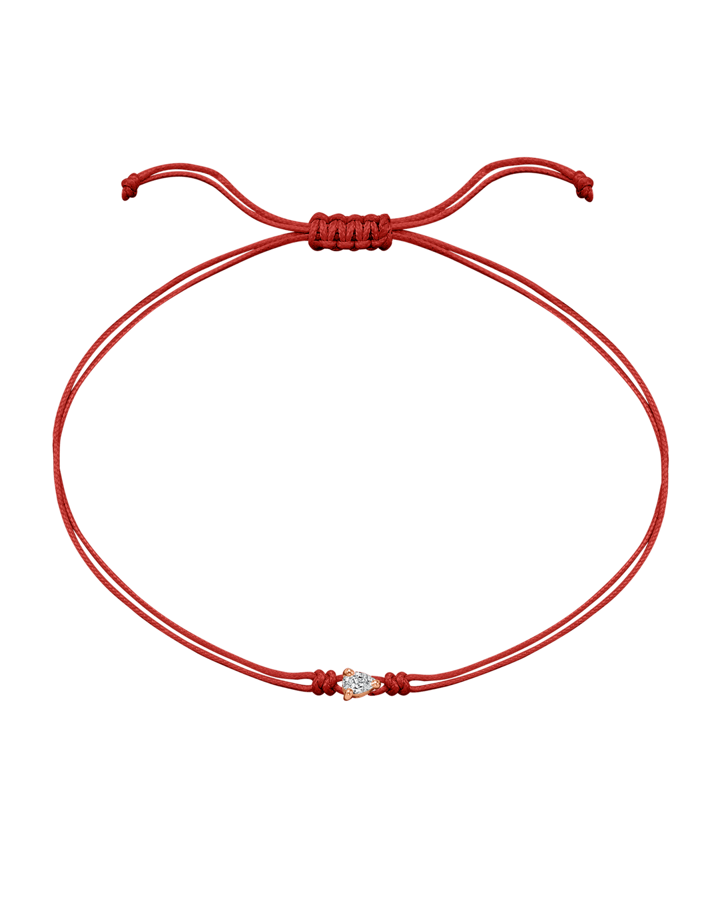 Pear Diamond String Of Love - 14K Rose Gold Bracelet 14K Solid Gold Red 