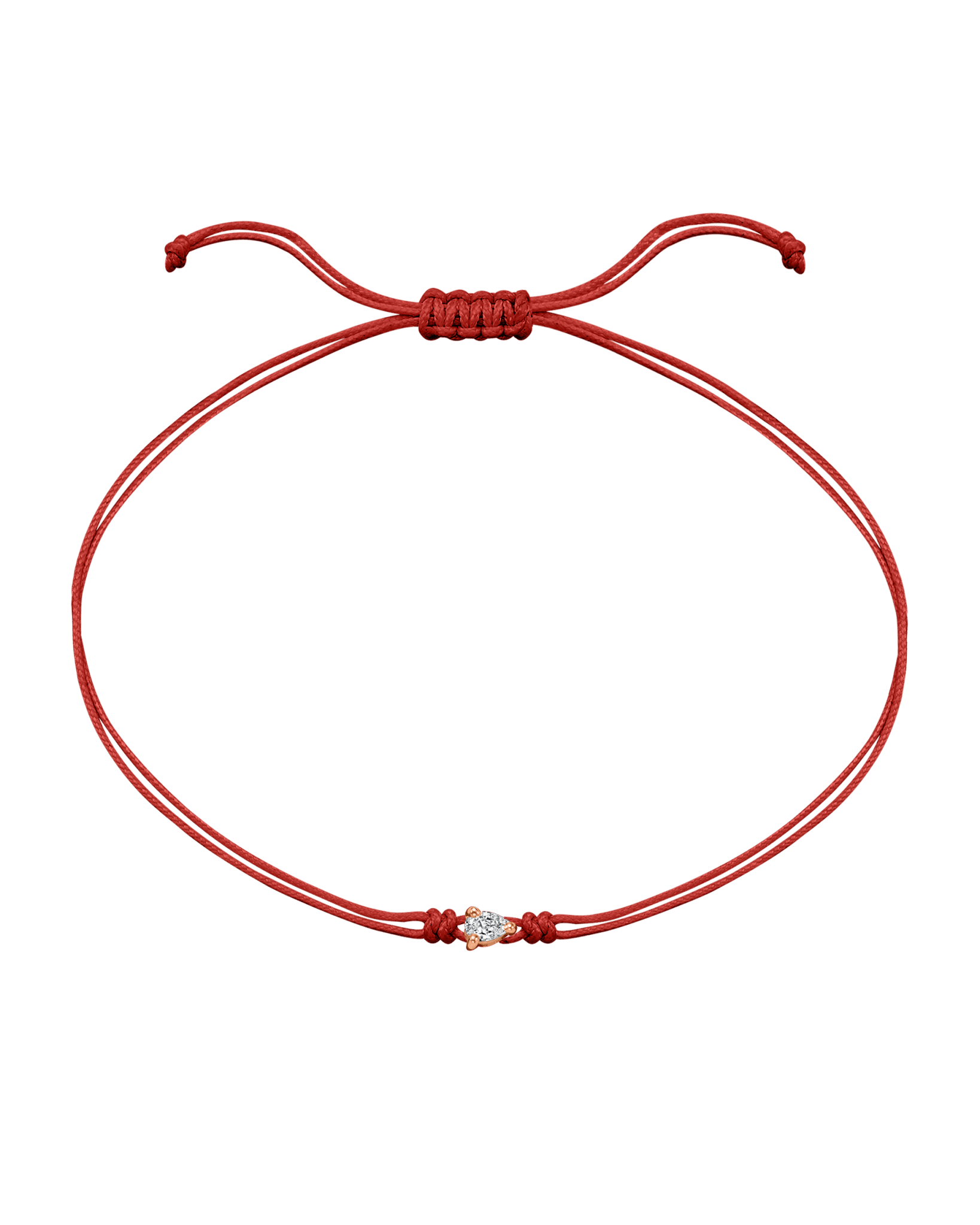 Pear Diamond String Of Love - 14K Rose Gold Bracelet 14K Solid Gold Red 