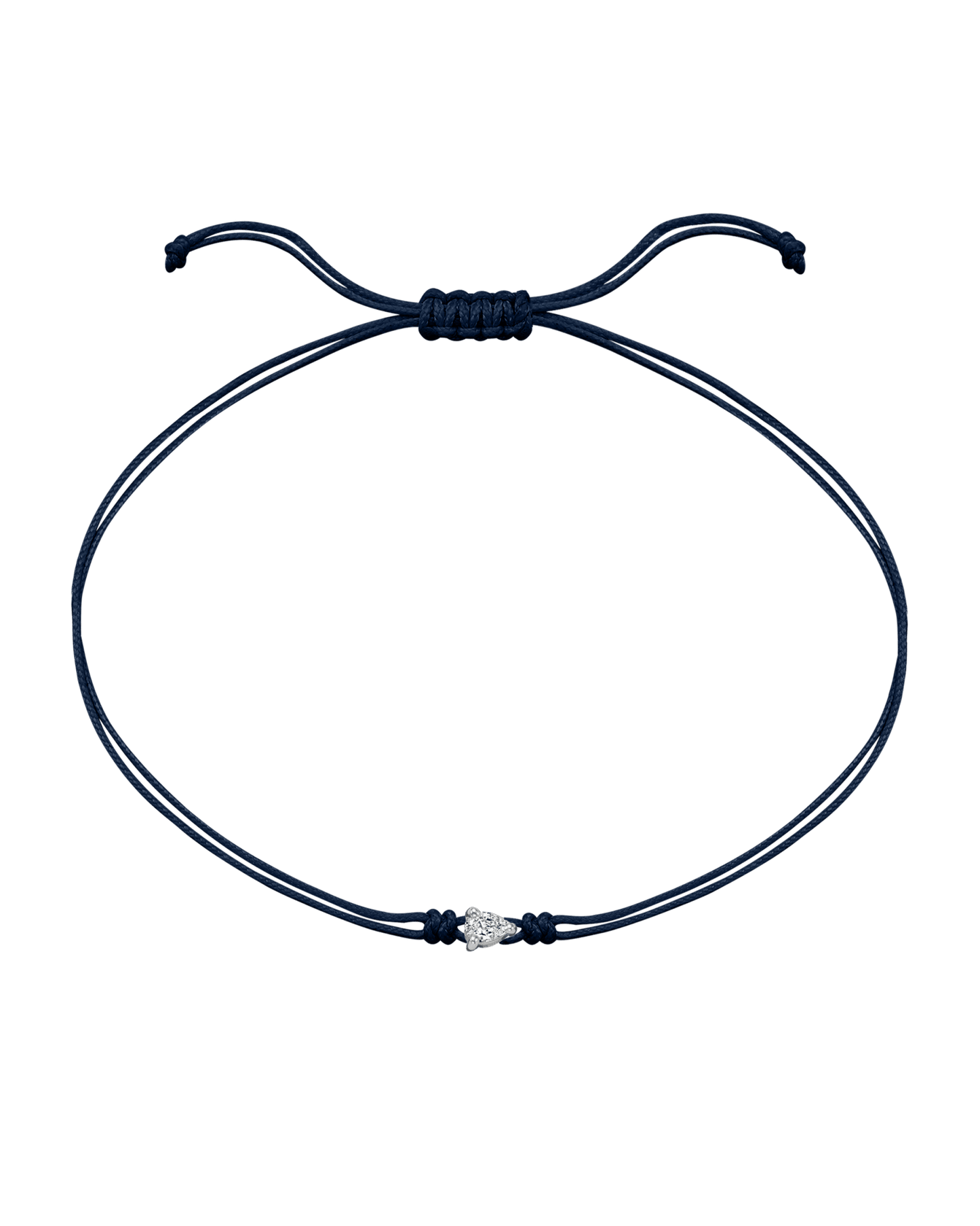 Pear Diamond String Of Love - 14K White Gold Bracelet 14K Solid Gold Navy Blue 