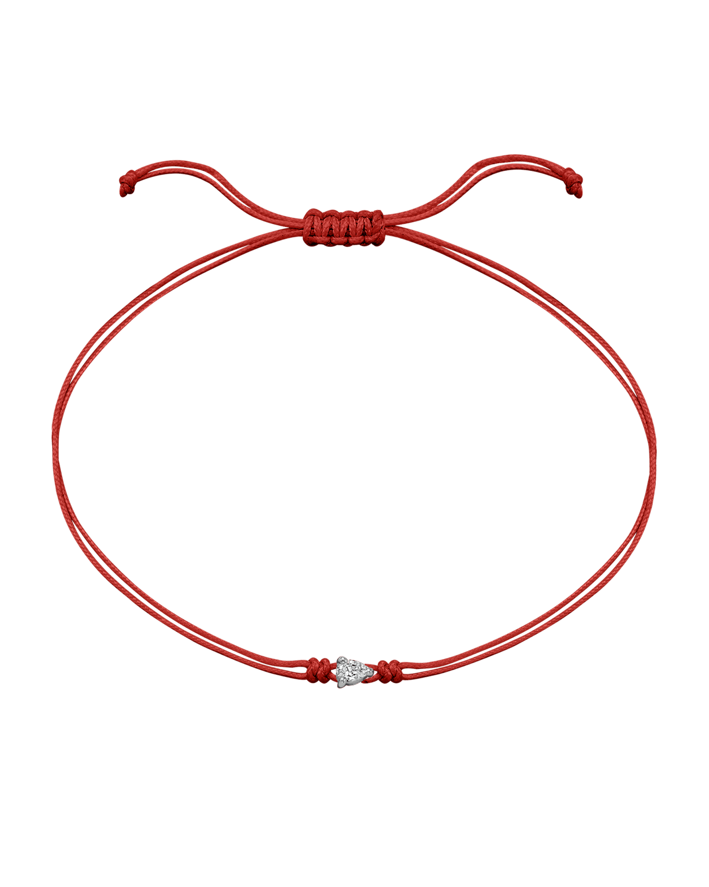 Pear Diamond String Of Love - 14K White Gold Bracelet 14K Solid Gold Red 