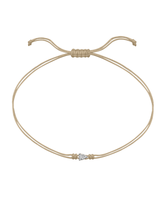 Pear Diamond String Of Love - 14K White Gold Bracelet 14K Solid Gold Beige 