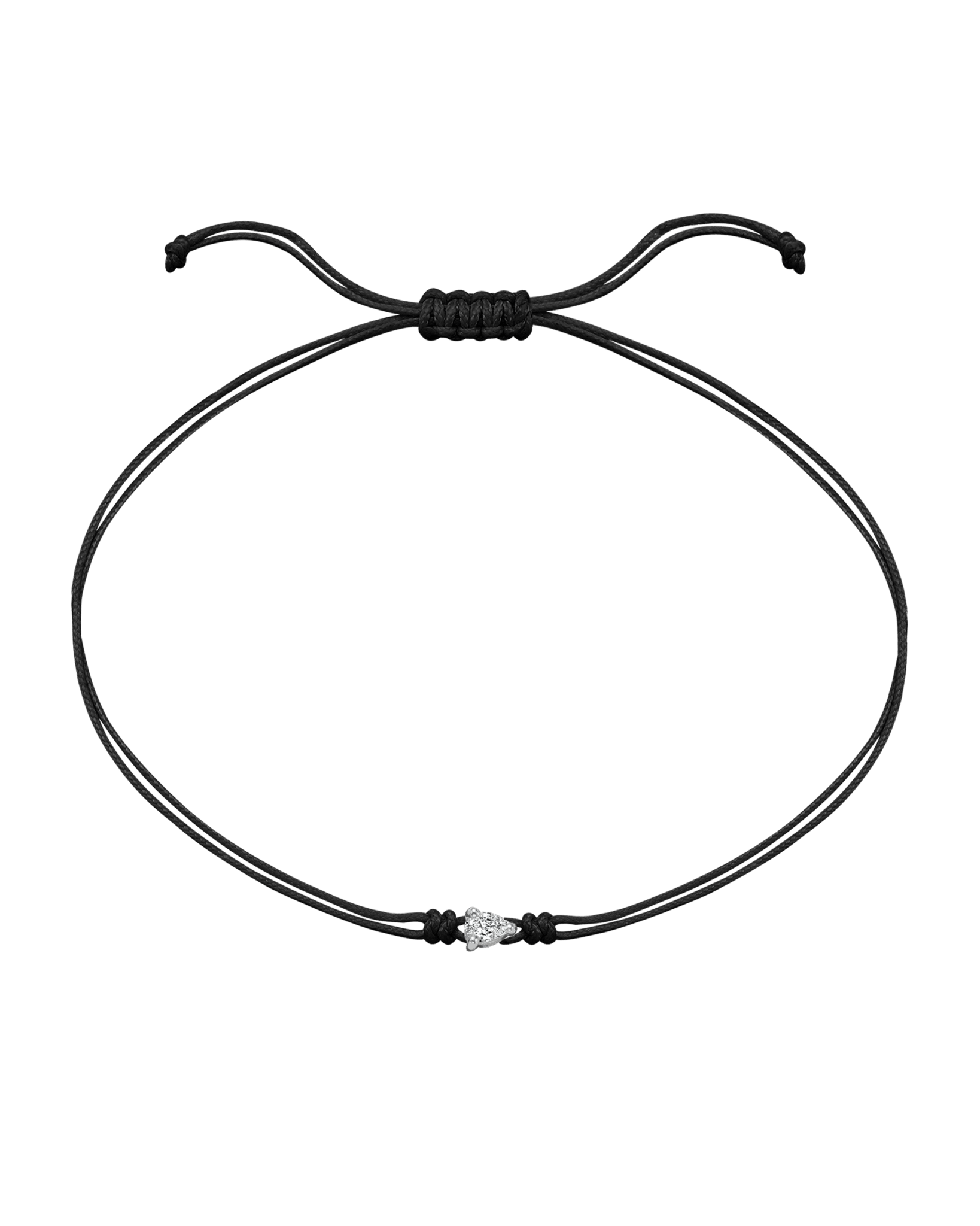 Pear Diamond String Of Love - 14K White Gold Bracelet 14K Solid Gold Black 