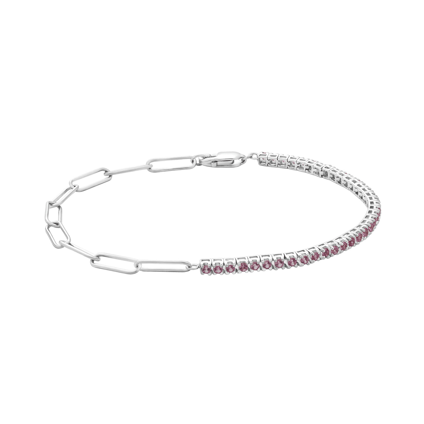 Pink Sapphire Open Link Bracelet - 14K Rose Gold Bracelet magal-dev 
